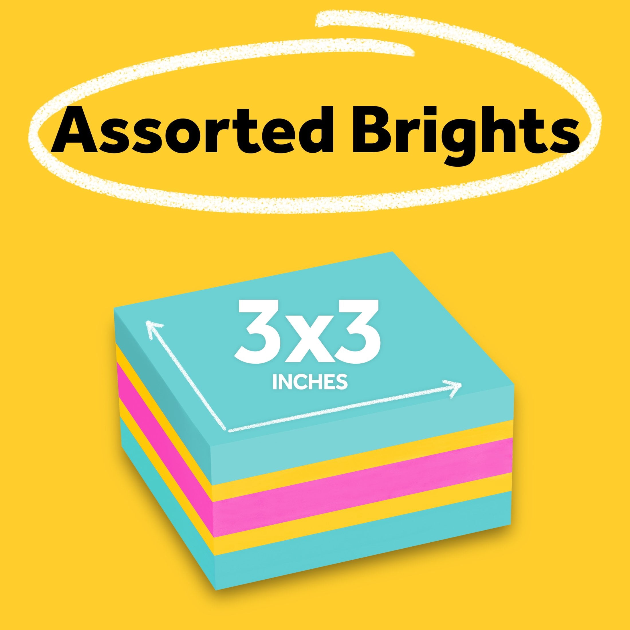 Post-it Super Sticky Notes Cube, Extra Adhesive Reminders, Assorted Bright Colors (3 in x 3 in, 360 Sheets) 2m83s