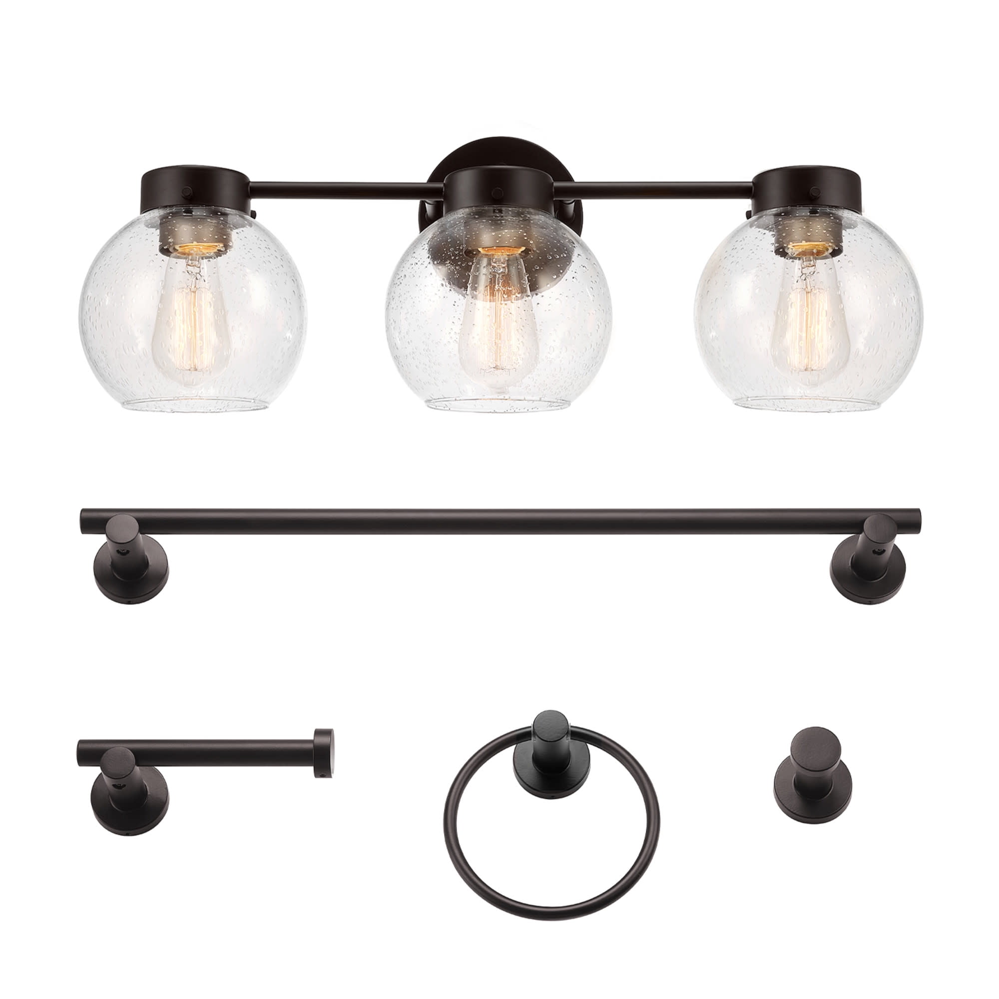 Globe Electric Thalia Bathroom Vanity Light Fixture (Satin Nickel, 3-Light) 5isav
