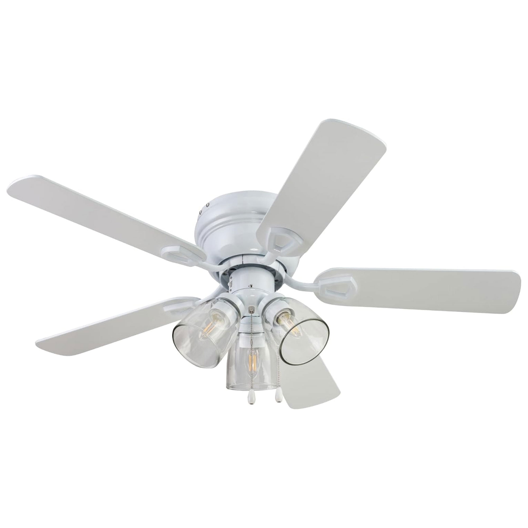 Portage Bay Renton Ceiling Fan with Quiet Reversible Motor and LED Light (Brushed Nickel, 52 in) 6b6oj