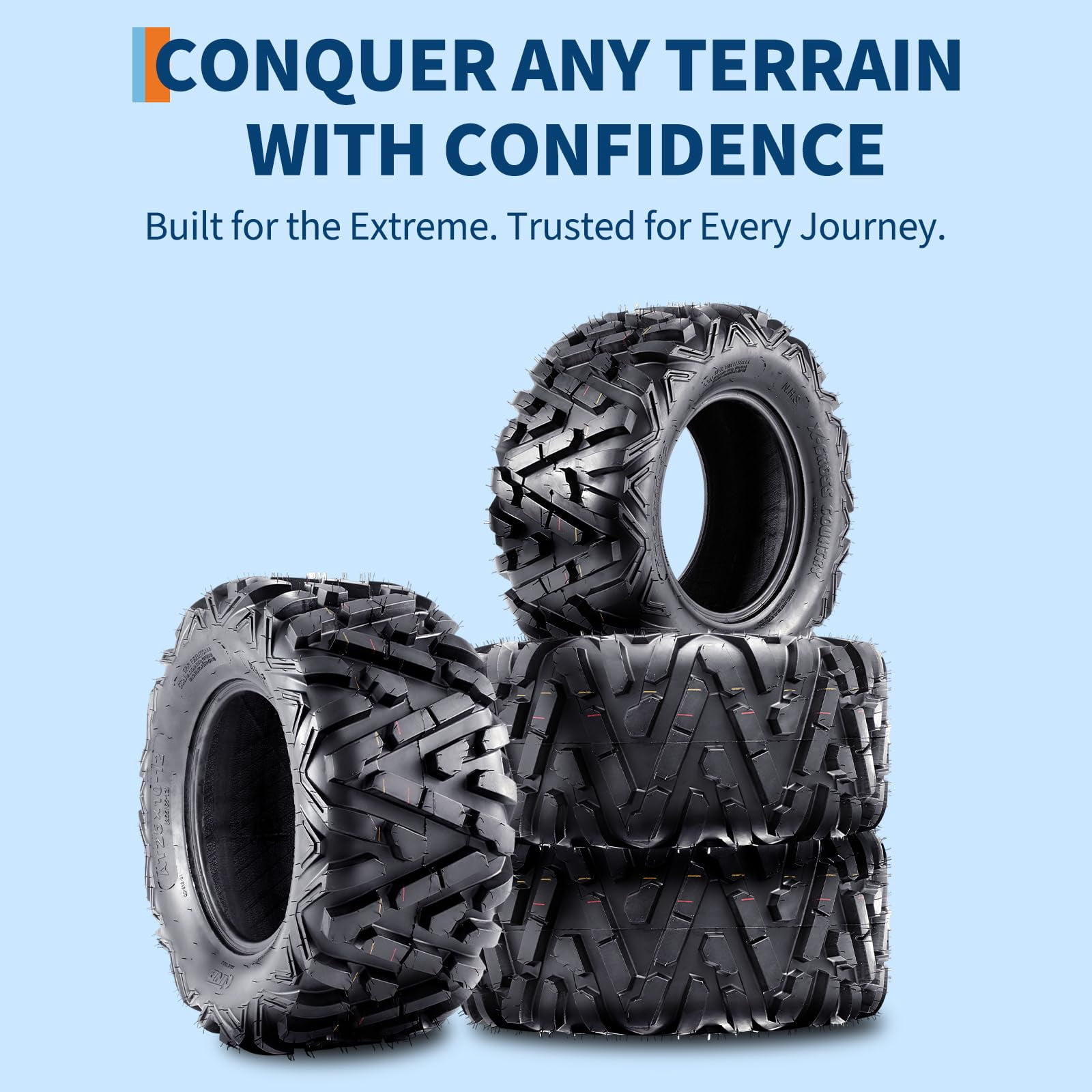 GARVEE ATV UTV Tires 4-Pack All-Terrain Deep Tread (25x8-12 & 25x10-12, 6PR) bqde8