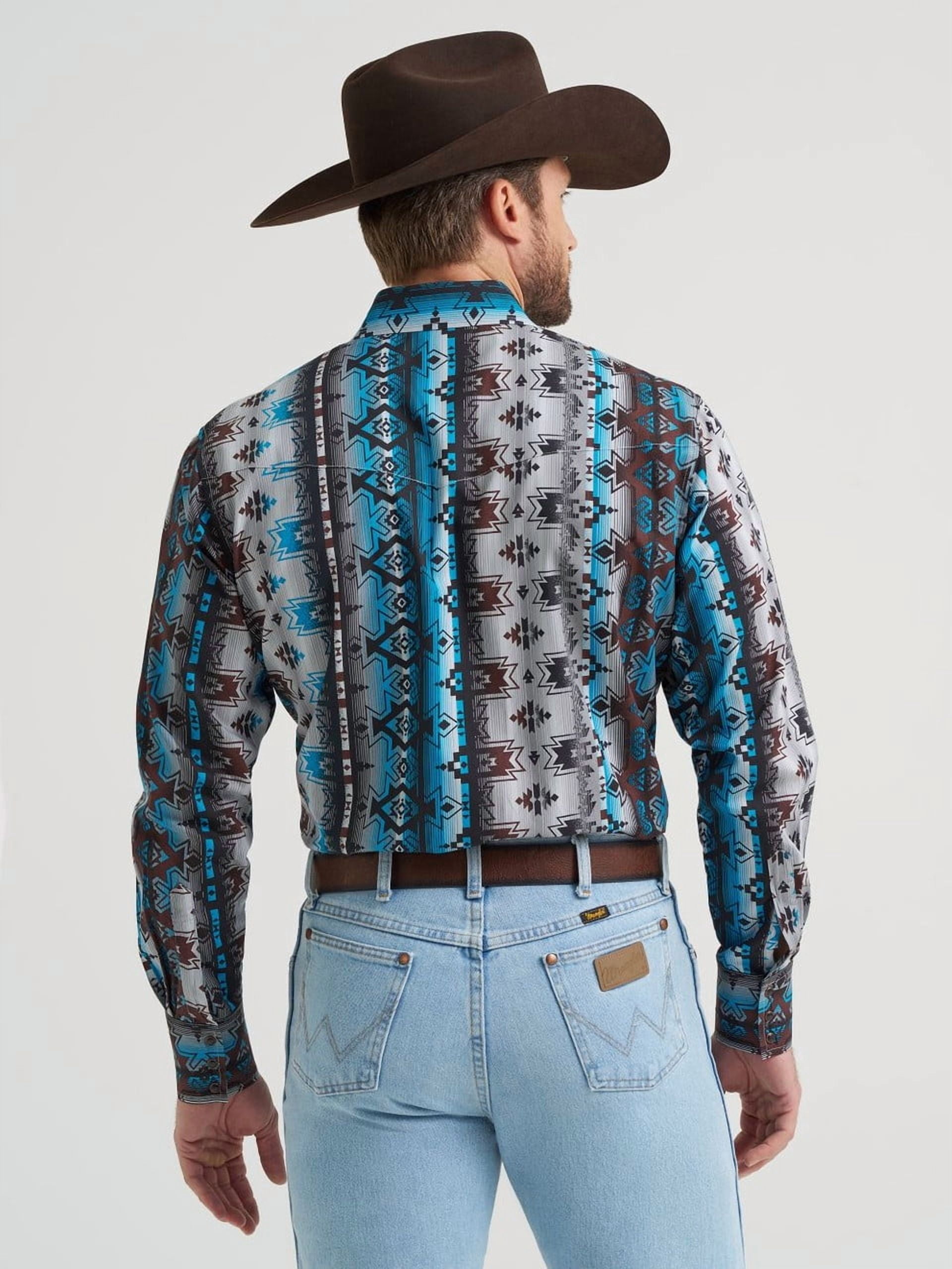 Wrangler Checotah Classic Fit Long Sleeve Shirt (Grey, XXL) xfjww