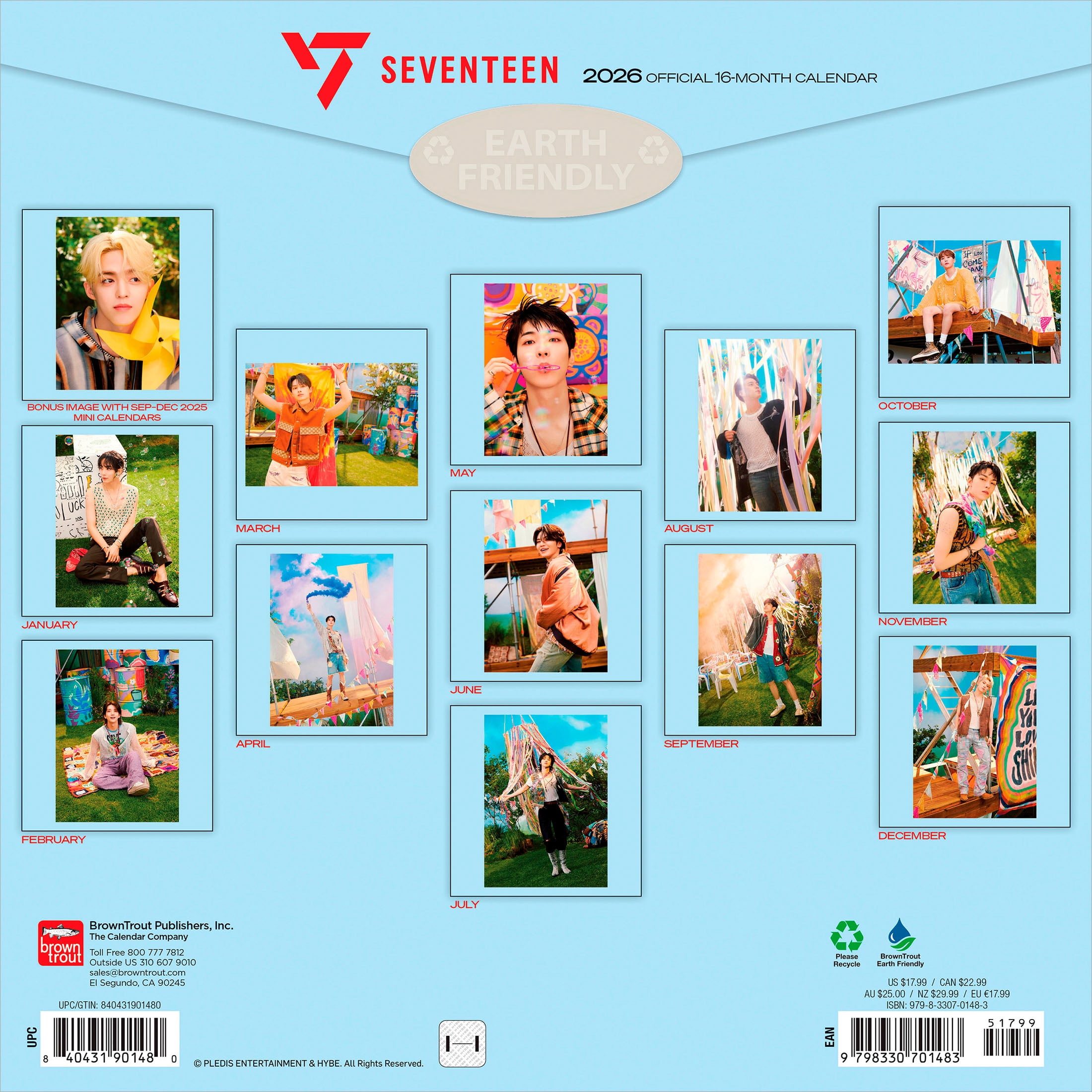 BrownTrout Seventeen Official 2026 Wall Calendar (12 in x 24 in) fu9ev