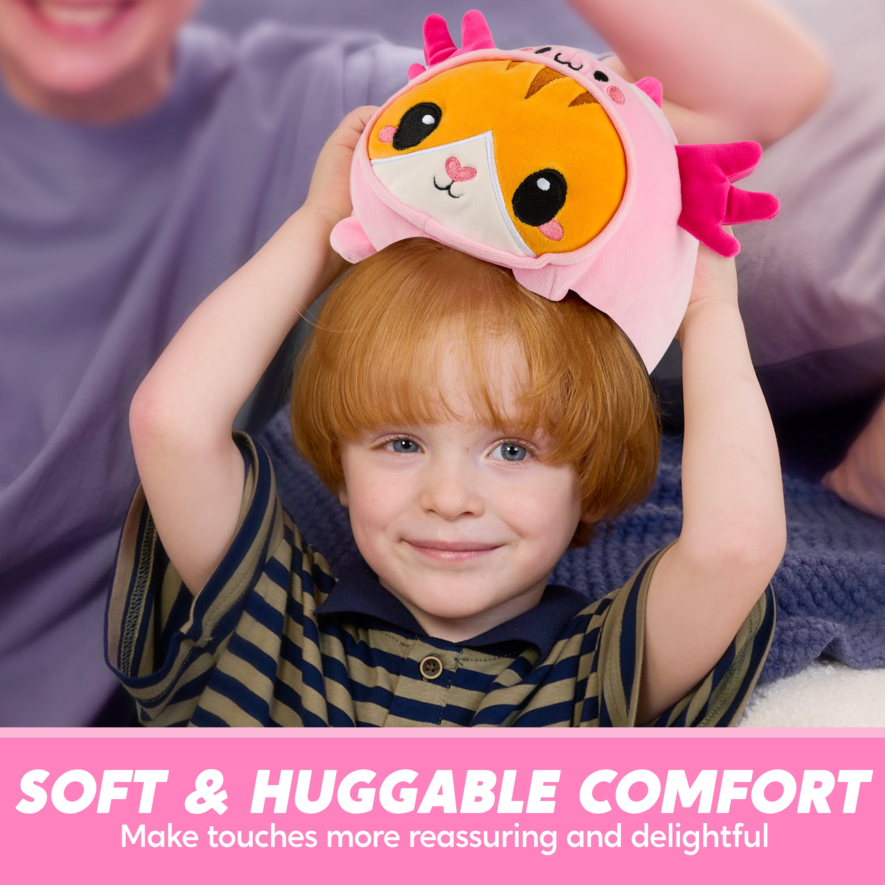 Joyfy Kawaii Axolotl Cat Stuffed Animal Plush Toy, Soft Decorative Pillow (Pink, 11 in) gxonz