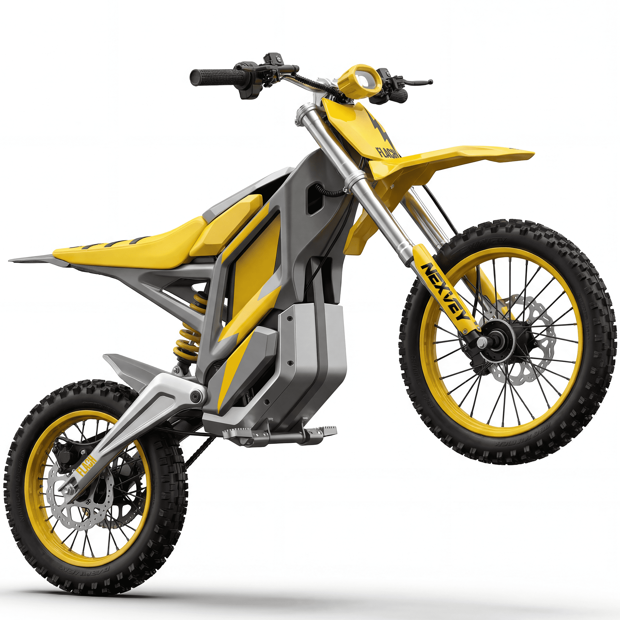 NEXVEY Flash Electric Dirt Bike, 4000W Peak Power Off-Road Motorcycle with Dual Hydraulic Brakes (Yellow, 48V 22.5AH Battery) li0yp