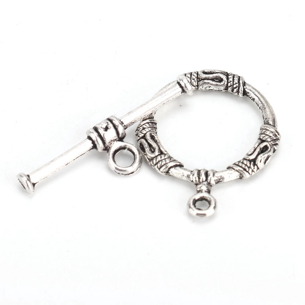 Eotvia Vintage Toggle Clasp Jewelry Findings for Necklace and Bracelet Making (Silver, 20 Pieces) qqz94