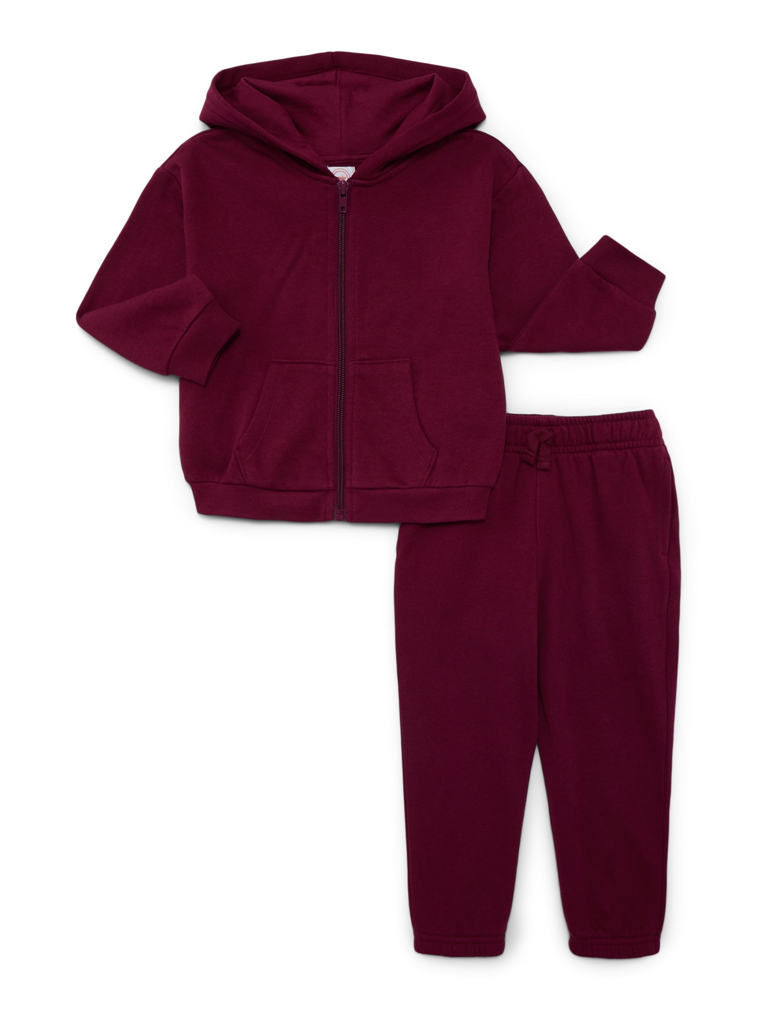 Wonder Nation Baby Unisex Fleece Zip Hoodie and Joggers Set (Red, Newborn-18 Months) q7xpx