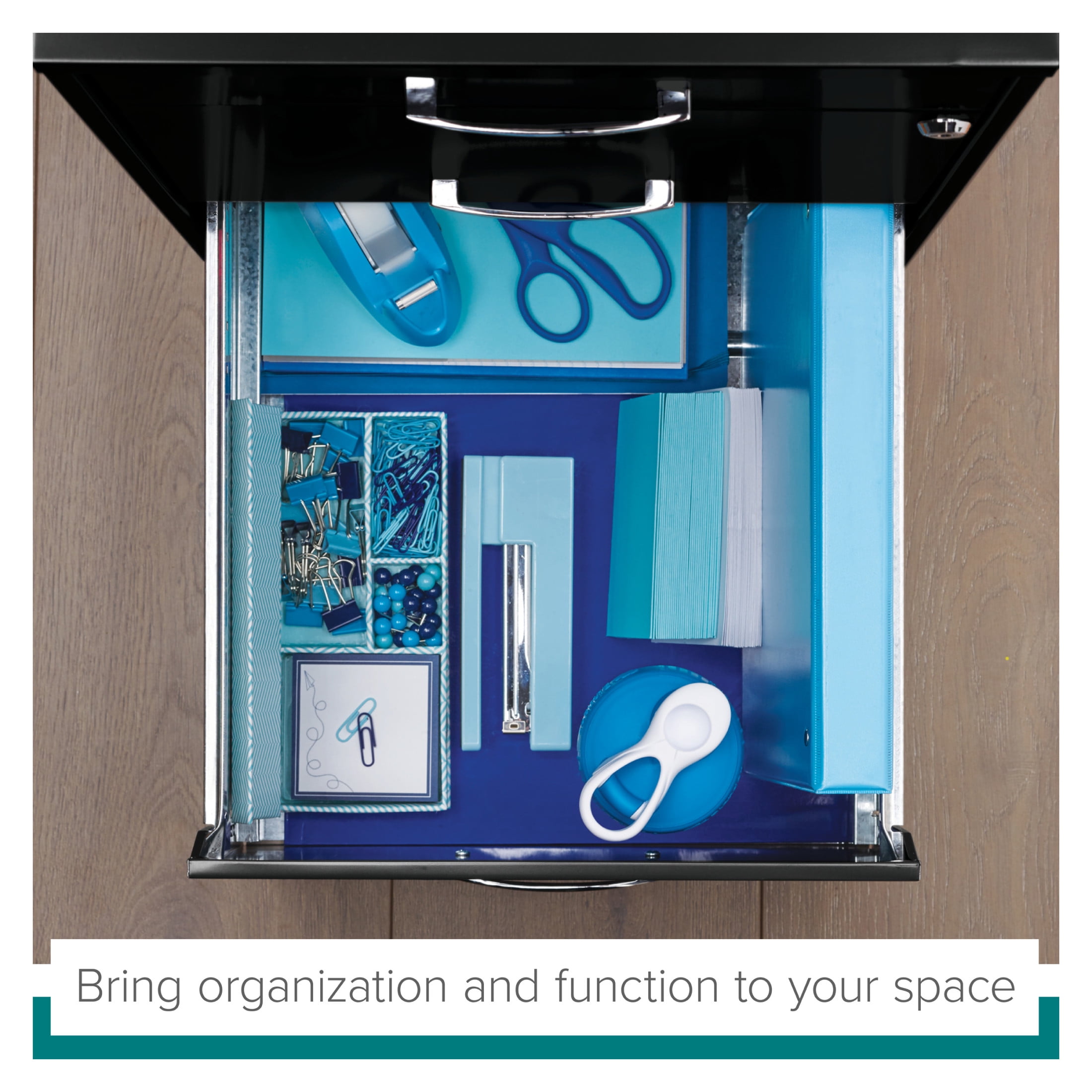 Space Solutions 3 Drawer Vertical File Cabinet with Pencil Drawer (Black, 18 in x 14 in x 27 in) 06h01