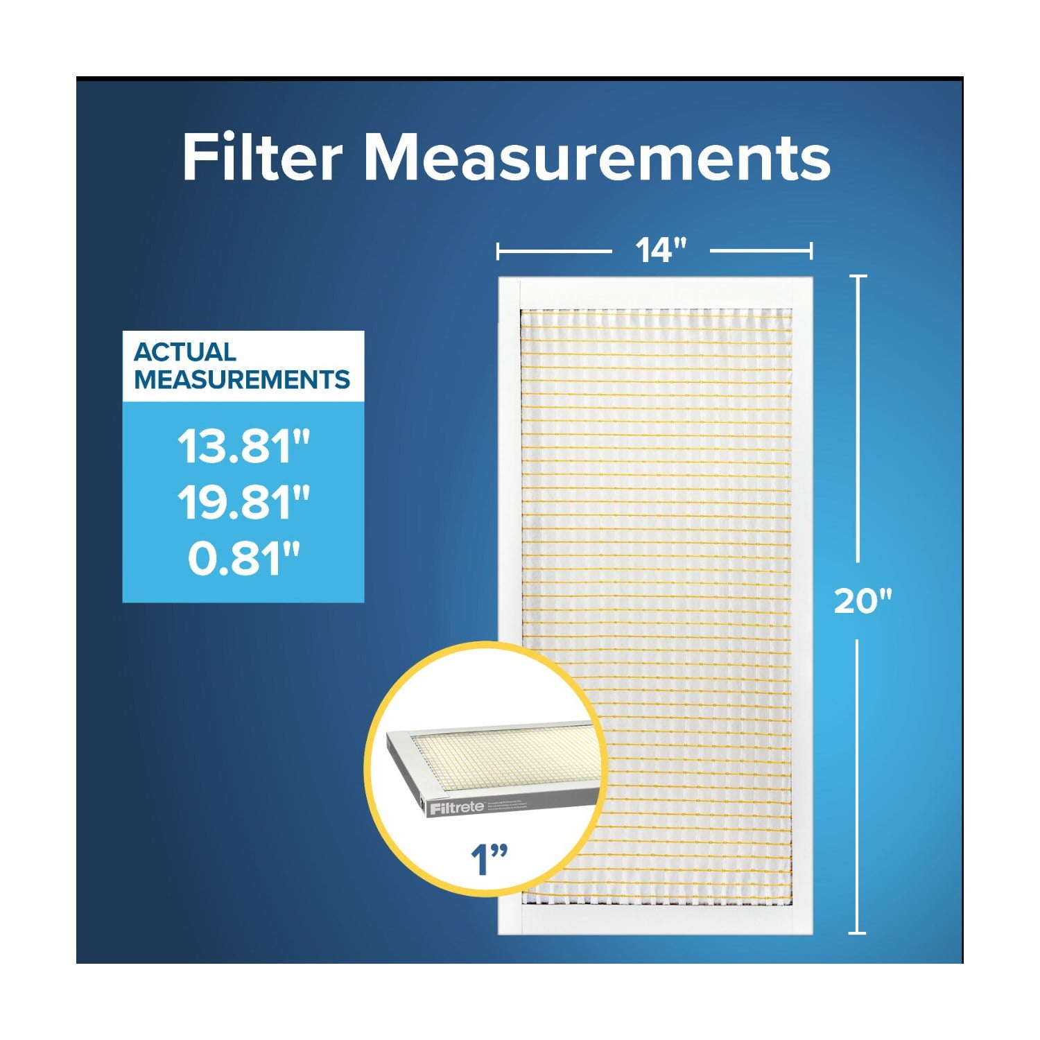Filtrete 14x20x1 Air Filter, MPR 300 MERV 5, HVAC Dust Reduction (14 in x 20 in x 1 in, 1 Pack) jr019