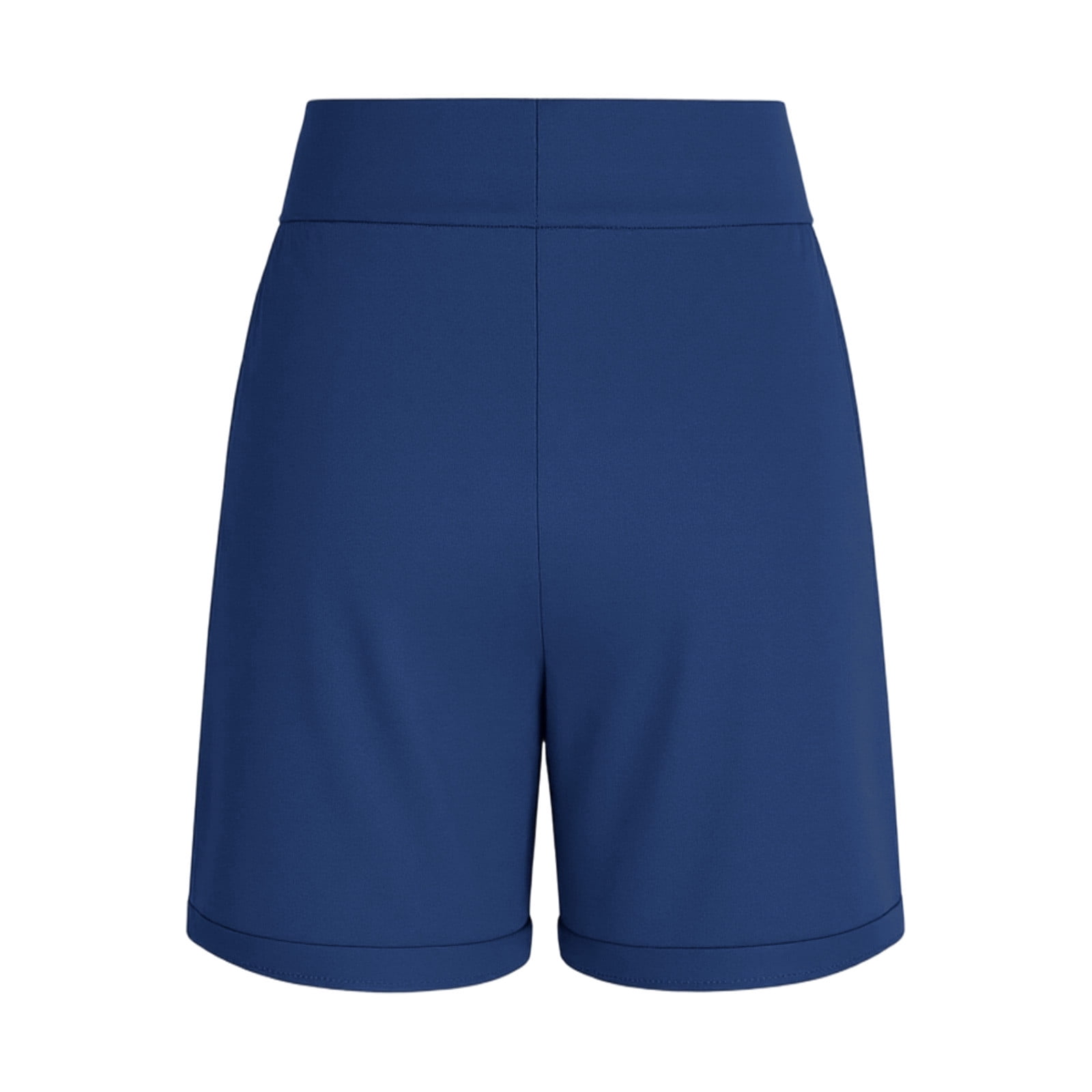 oelaio Women's Bermuda Shorts with Pockets Knee Length Stretch Drawstring Casual Walking Shorts (Blue, L) 6zvdd