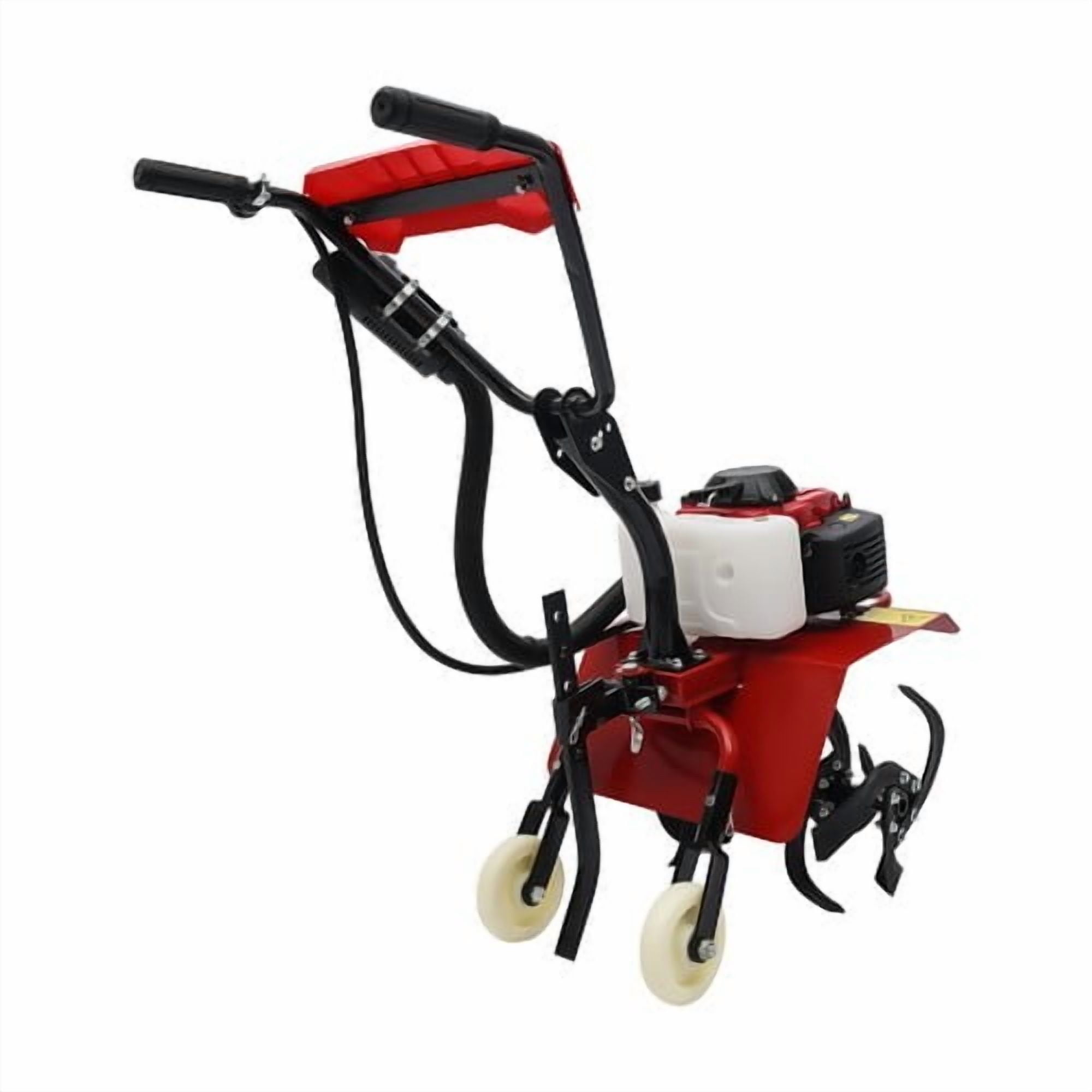 Generic 63cc 4-Stroke Gas Powered Garden Tiller Cultivator (13.78 in Tilling Width, 0.25 gal Fuel Tank) j4m74