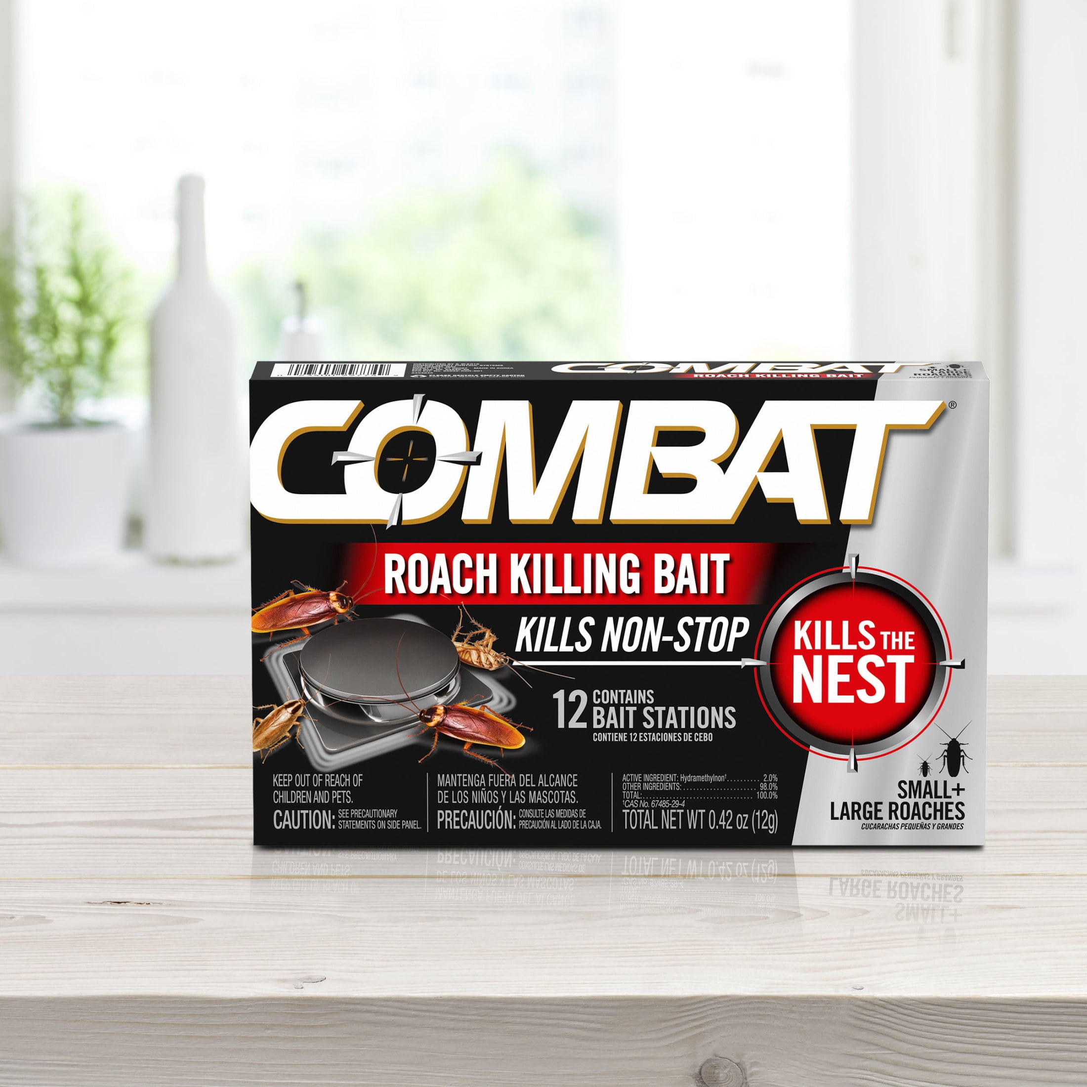 Combat Roach Killing Bait Stations for Small and Large Roaches (12 Count, 10 Pack) xvu9d