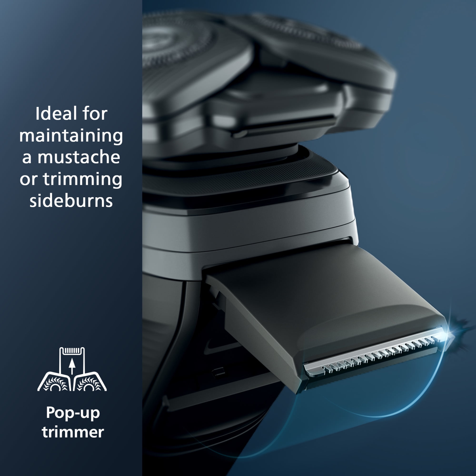 Philips Norelco Shaver 7200 Rechargeable Wet & Dry Electric Shaver with SenseIQ Technology and Pop-Up Trimmer (Black, 1 Count) kwxpd