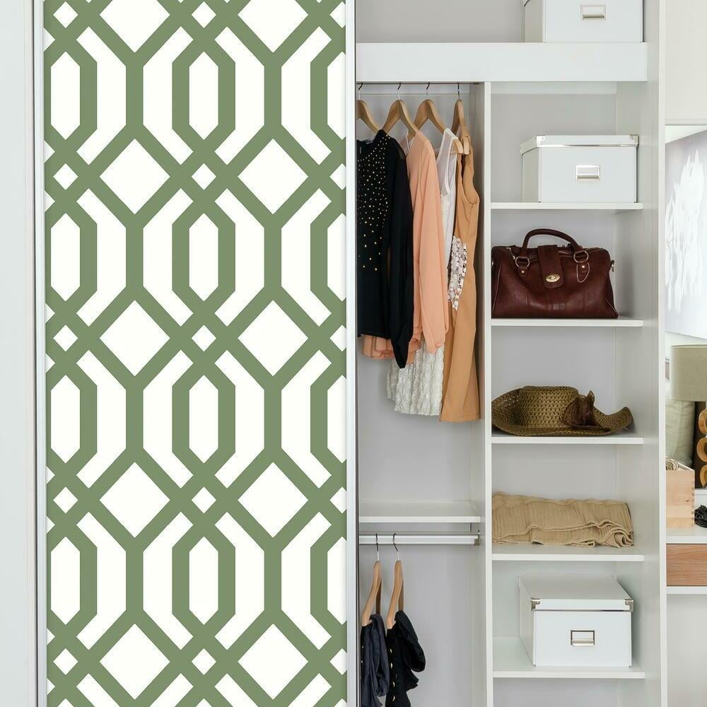 RoomMates Gazebo Lattice Peel and Stick Wallpaper (Blue, 20.5 in x 16.5 ft) 9reau