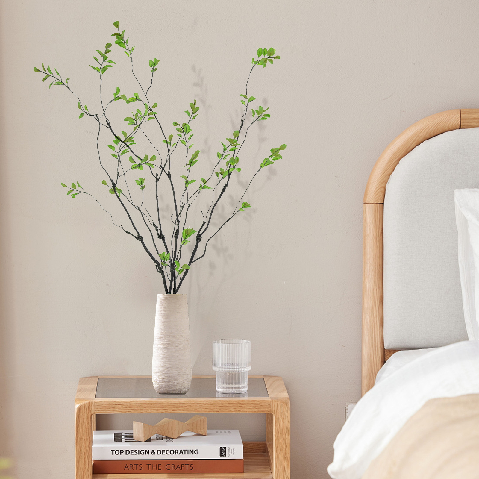 SANMADROLA Artificial Ficus and Eucalyptus Branches for Home Decor (Green, 38 in, 4 Pack) uc4uw