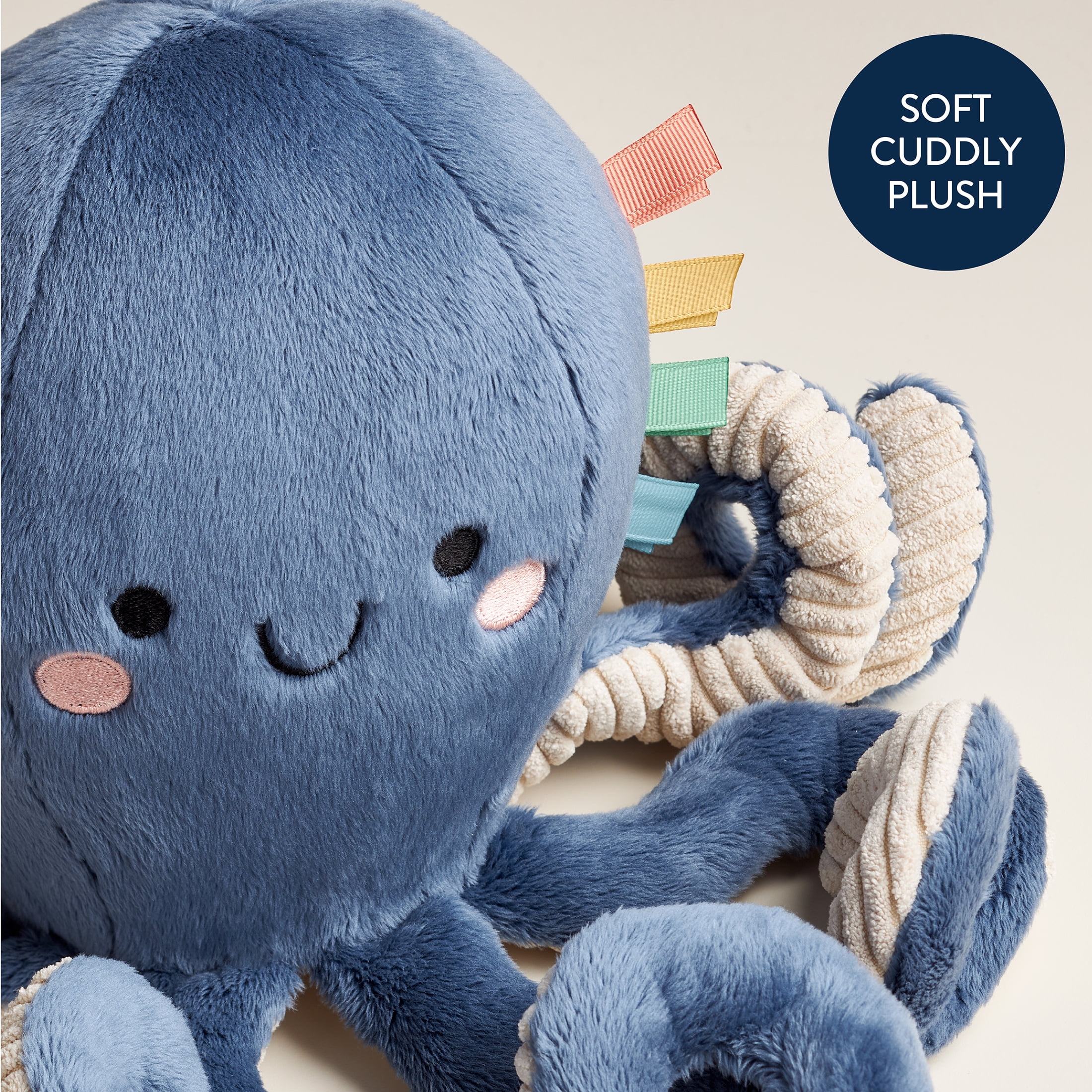 Itzy Ritzy Sweetie Snuggles Plush Octopus Sensory Toy (Blue, 10 in) j9f8u