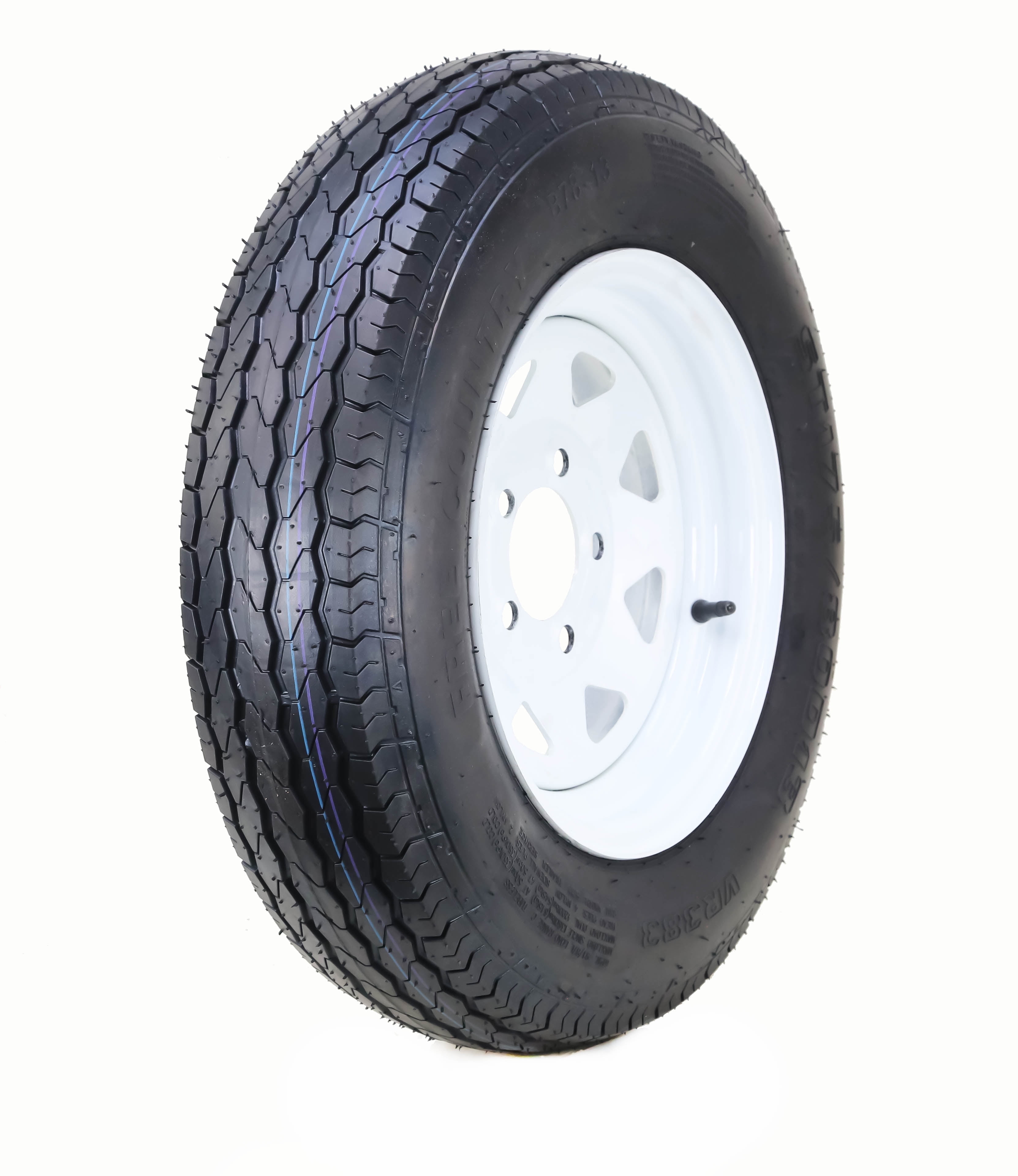 Free Country ST175/80D13 Trailer Tire and Wheel Assembly (White, 5 Lug on 4.5 in) myiba