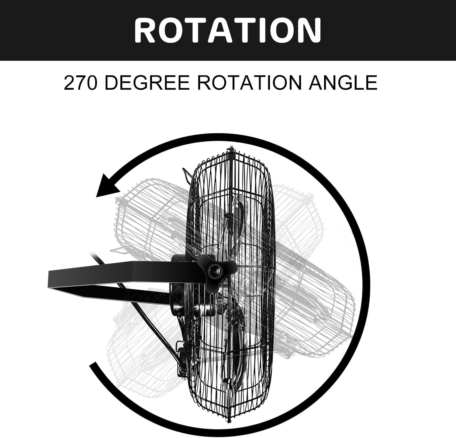 Simple Deluxe 20 in Industrial Wall Mount Fan, High Velocity Commercial Ventilation Metal Fan (Black, 20 in) ph4fl
