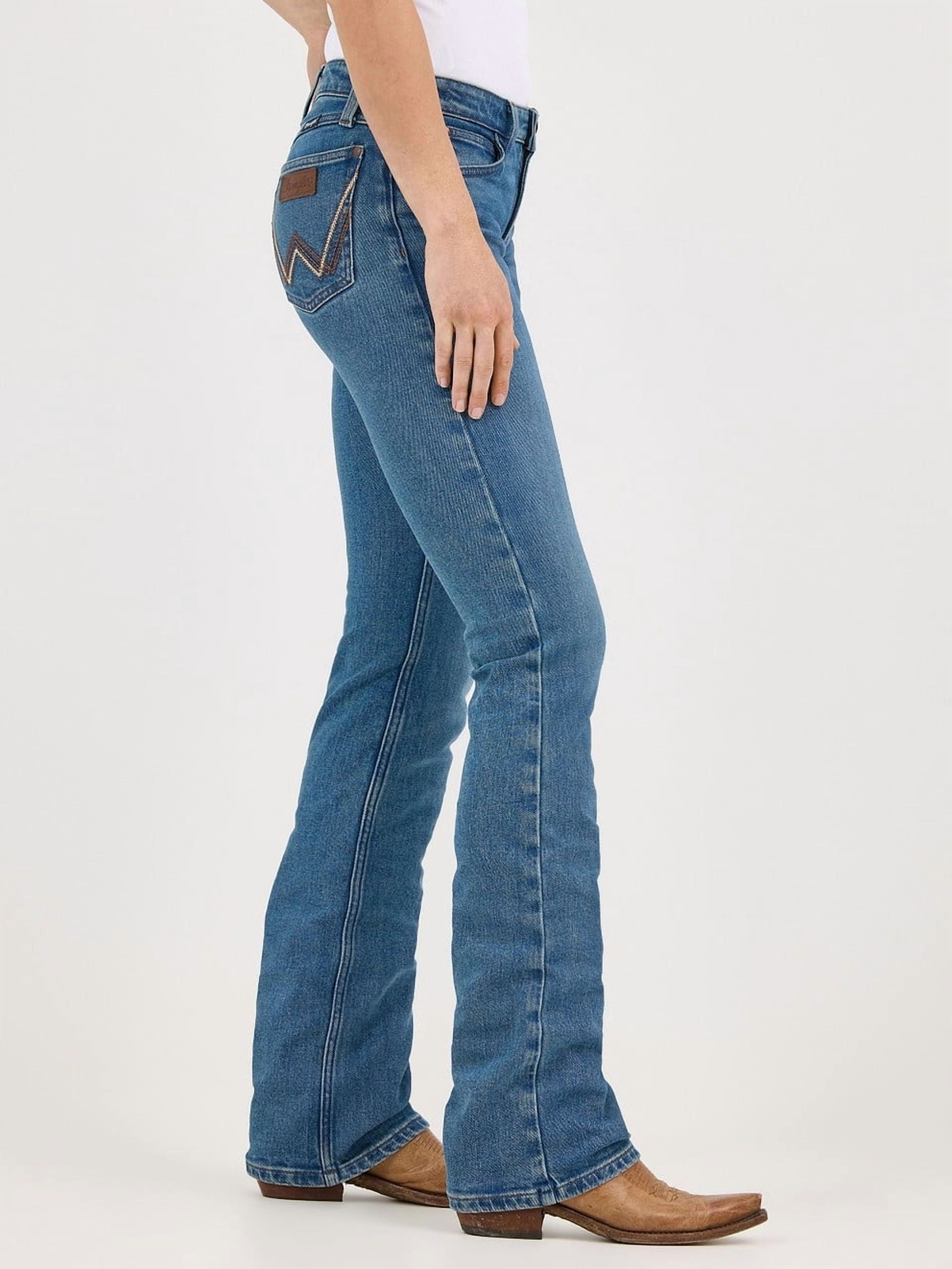 Wrangler Dahlia Mae Mid Rise Bootcut Jeans (Tan, 28 in Waist) v9t4k