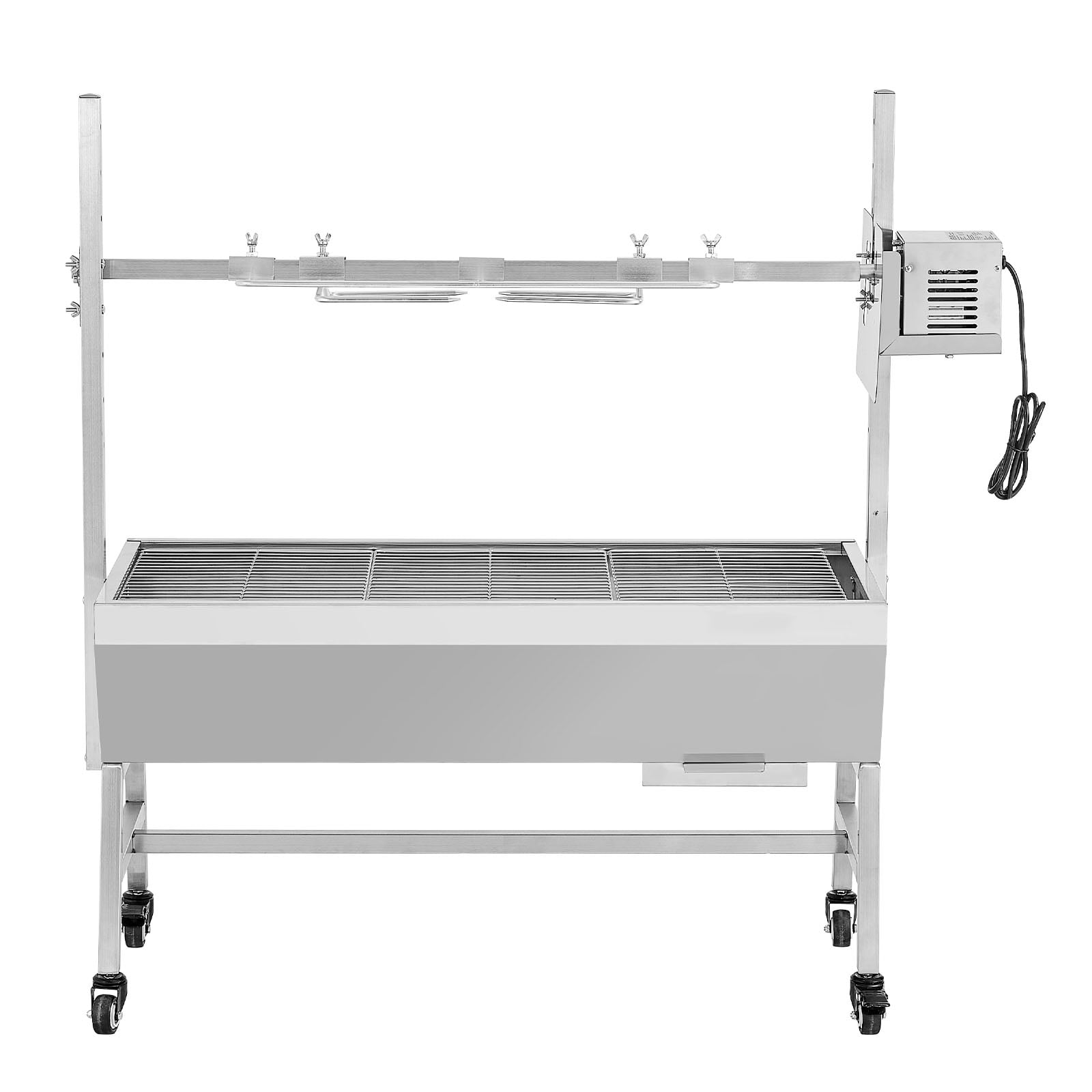 KFFKFF Outdoor Rotisserie Grill with 38W Motor, Heavy-Duty Charcoal Spit Roaster for Pig and Lamb (Black, 132 lb Capacity) hiqbq