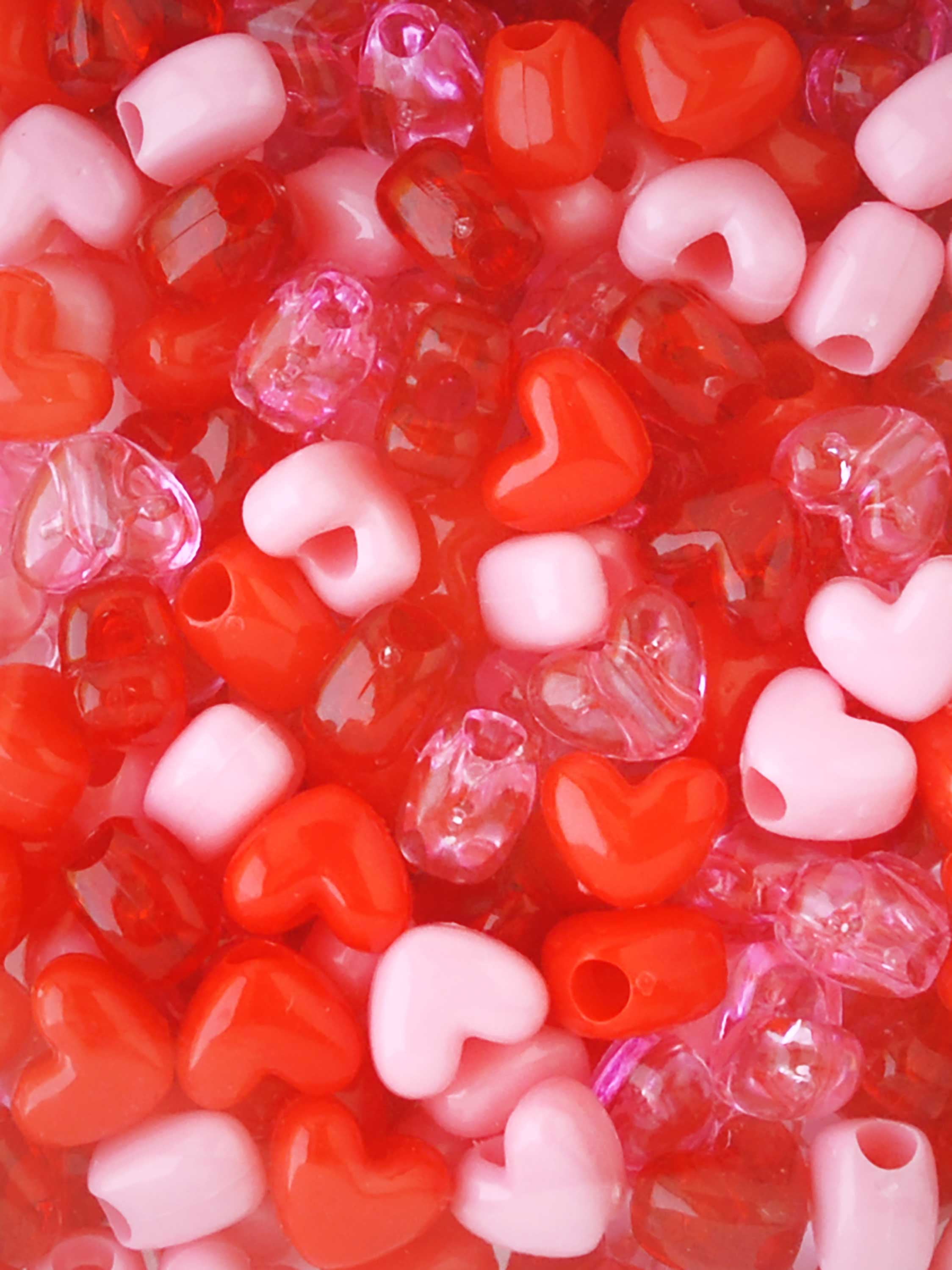 Hello Hobby Heart Shaped Bead Mix for Jewelry Making and DIY Crafts (Pink and Red, 240 Pieces) l6o4y