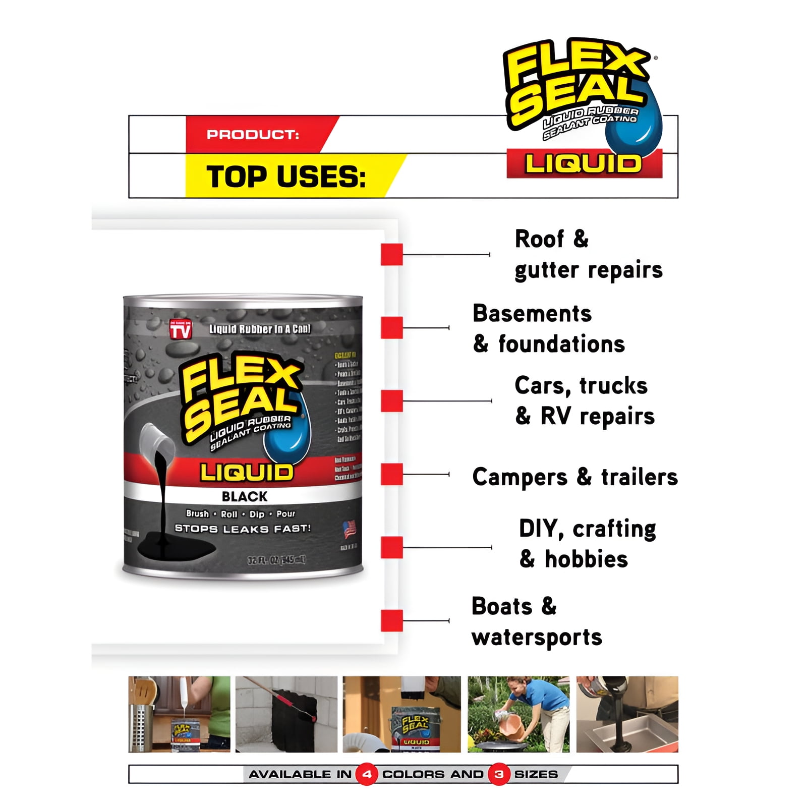 Flex Seal Liquid Rubber Coating Waterproof Sealant (Gray, 32 oz) 6ltfz