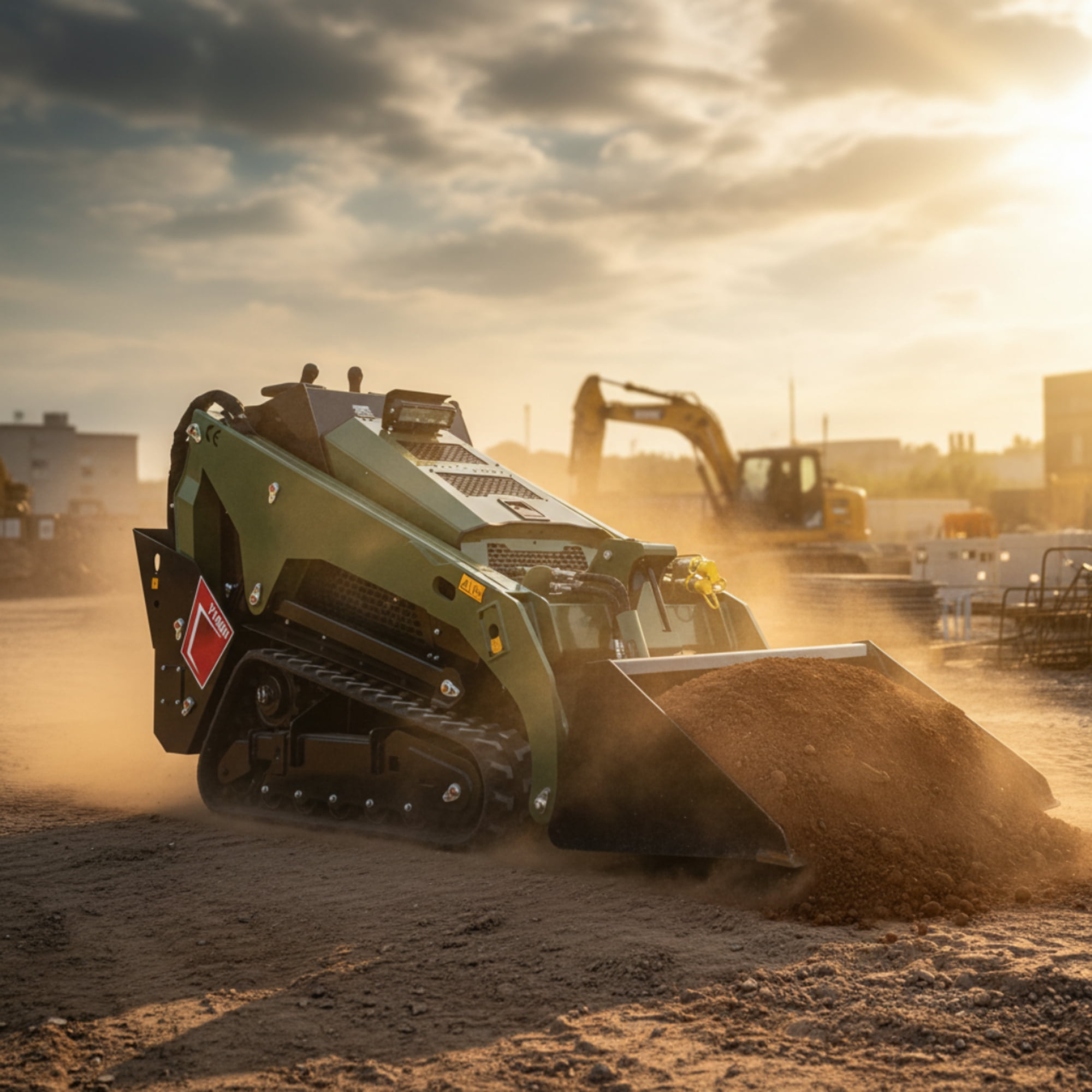 TYPHON STOMP V1000 Diesel Skid Steer Loader (Green, 1.5 Ton) znrn3