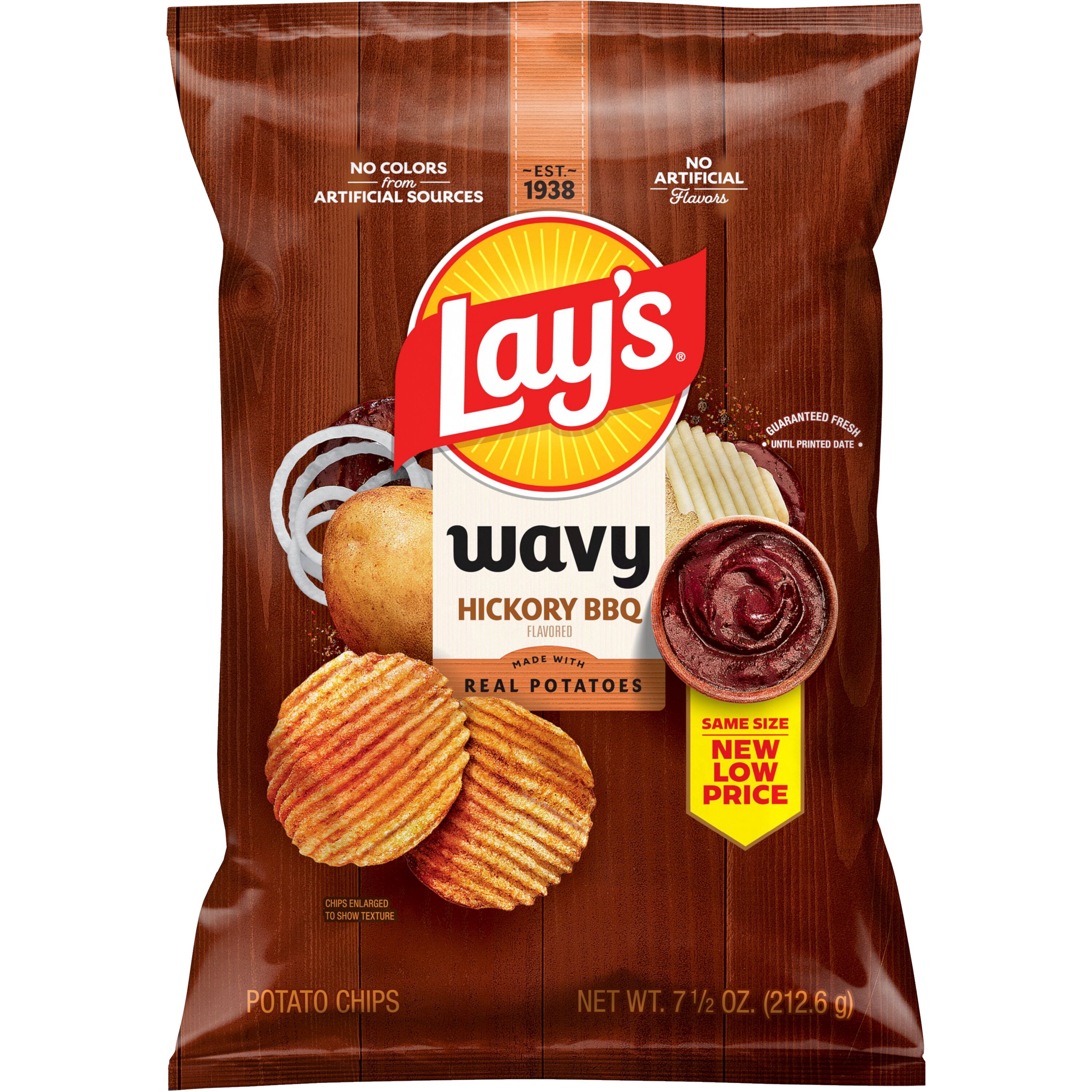 Lay's Wavy Hickory BBQ Flavored Potato Chips (7.5 oz) bt1tl