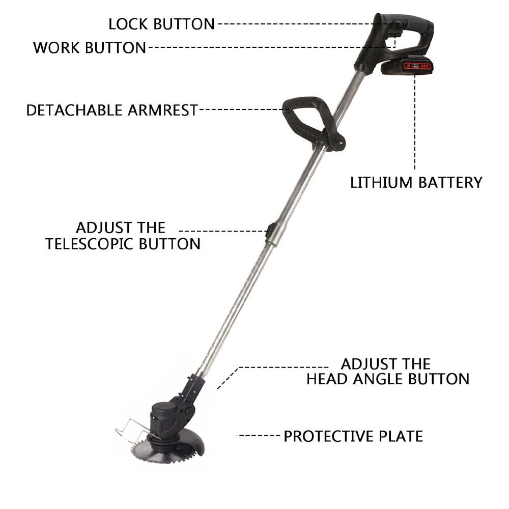 Paddsun Electric Cordless Grass String Trimmer and Lawn Edger with 24V Battery (24V, 2-Pack Battery) 2c9ef