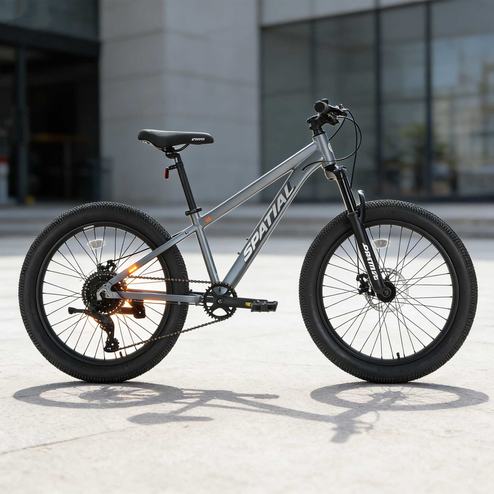 SPATIAL Pro Mountain Bike, All-Terrain Fat Tire Bicycle for Adults and Teens (Grey, 24 in) 3d243