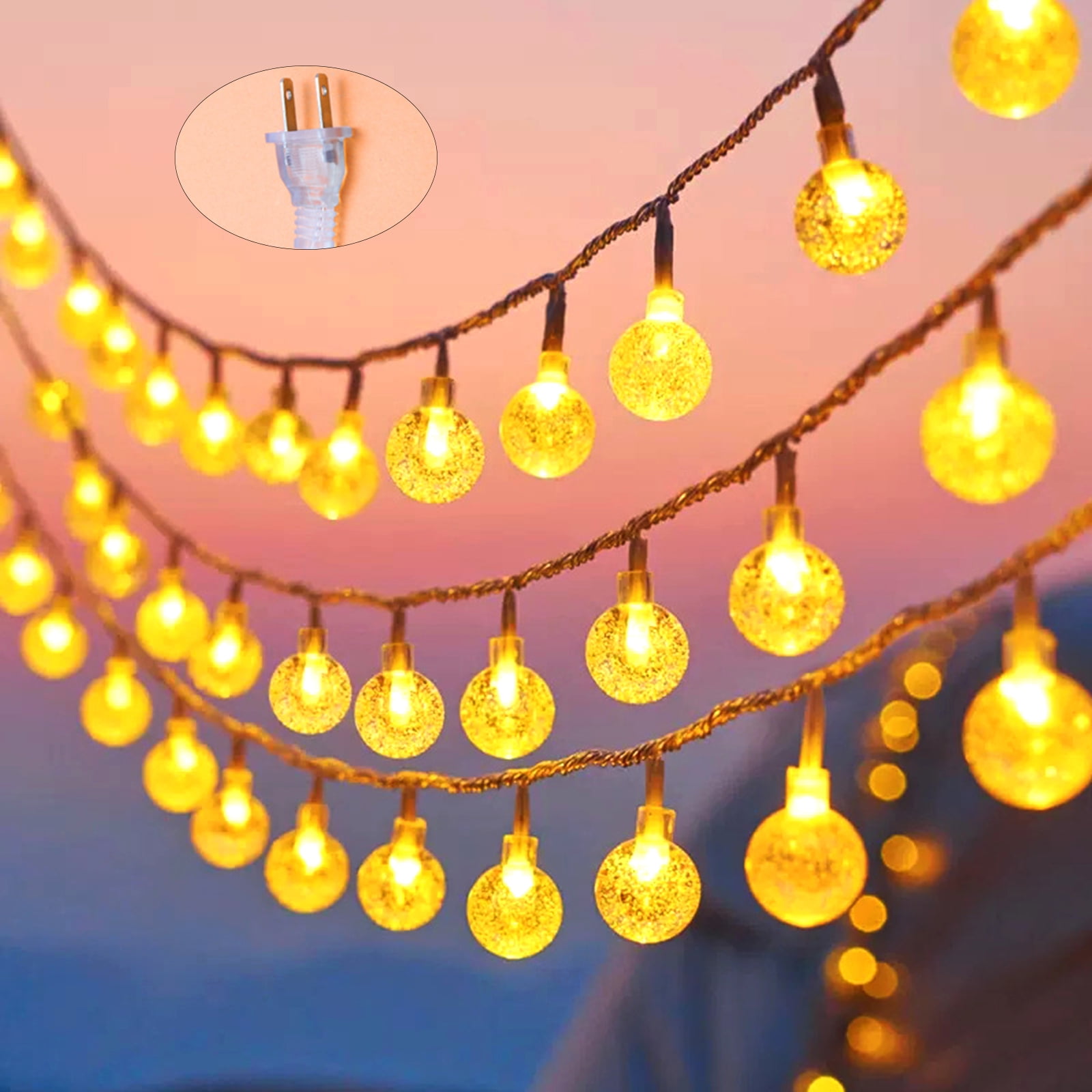 Baoxue LED String Lights, 100 LED Decorative Lighting for Indoor and Outdoor Use (Warm White, 33 ft) 321th