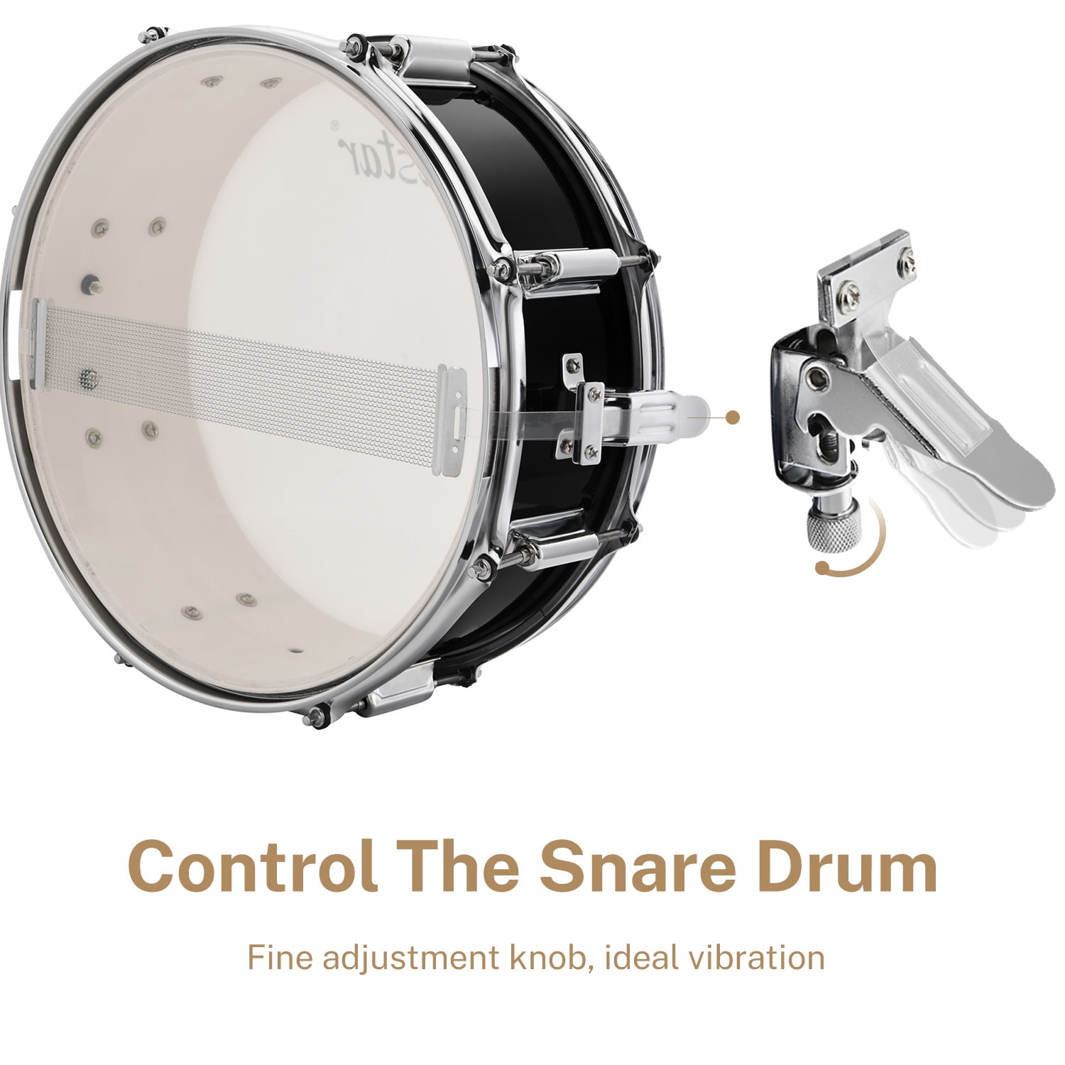 Eastar 5-Piece Full-Size Drum Set for Adults and Teens, Beginner Percussion Kit with Cymbals, Hardware, and Stool (Mirror Black, 22 in) f1qhk