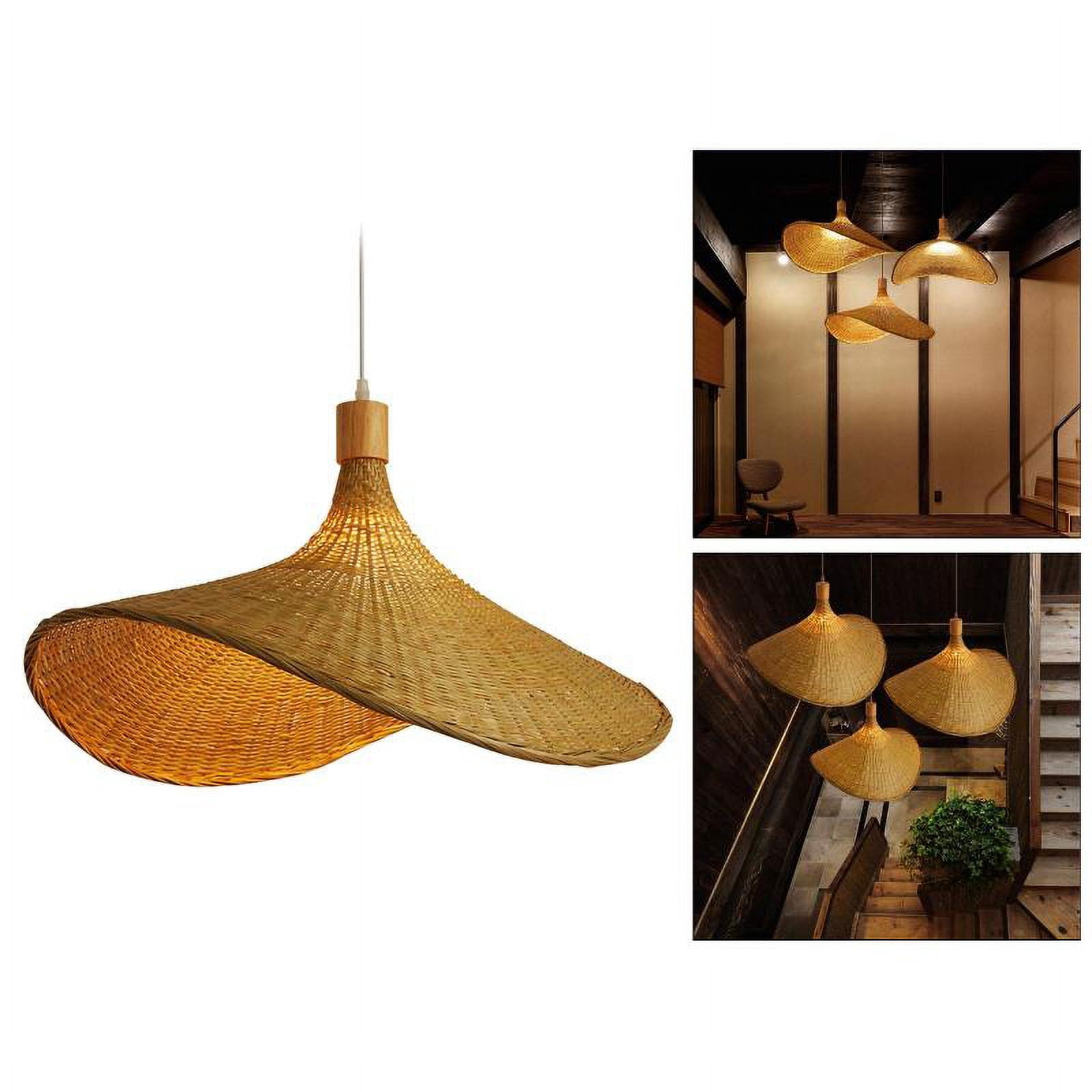 MagiDeal Bamboo Ceiling Hanging Lamp Hat Light Shade (Brown, 11.8 in) tcyn3