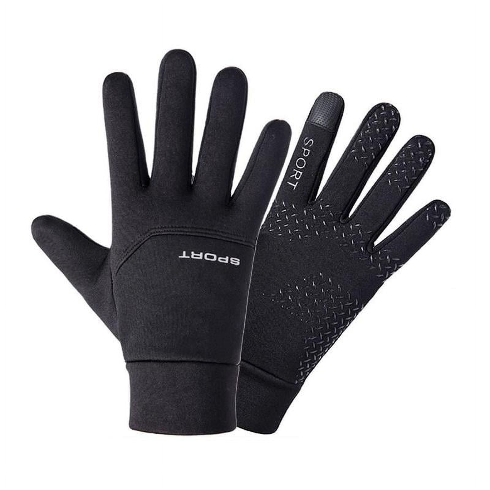 SHIBUN Lightweight Outfield Football Gloves, Windproof Thermal Touchscreen Compatible (Black, One Size) v1muf