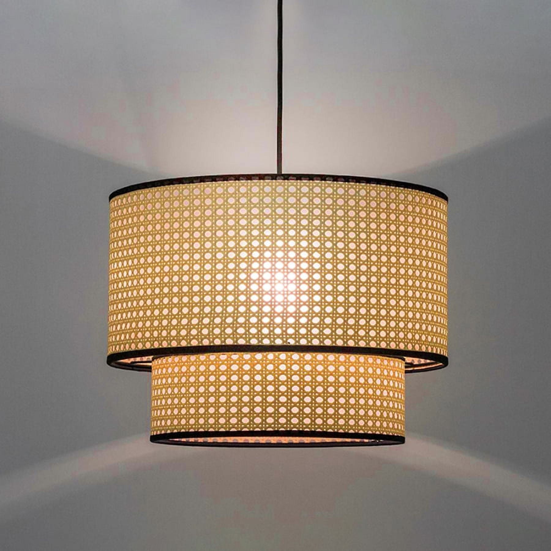Arturesthome Mid Century Hand-Woven Rattan Pendant Light (Black, 12 in) wn4nw
