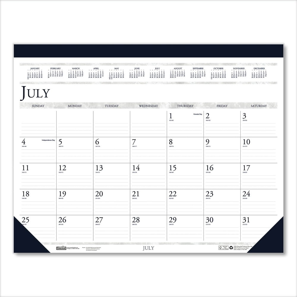 House of Doolittle 14-Month Academic Desk Pad Calendar, Recycled Paper, Professional Planning (White, 22 in. x 17 in.) r52dq