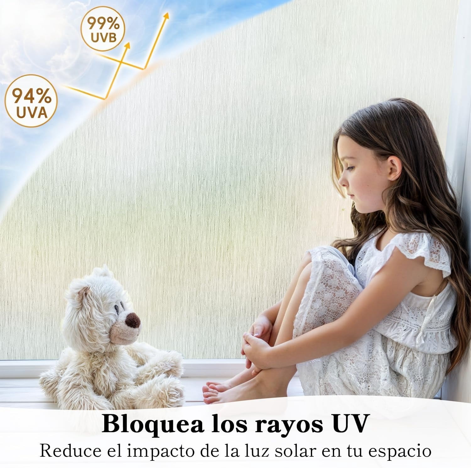 DUONER Frosted Window Privacy Film Static Cling Decorative Glass Covering for Home and Office (White, 11.8 in x 78.7 in) 2hv3q