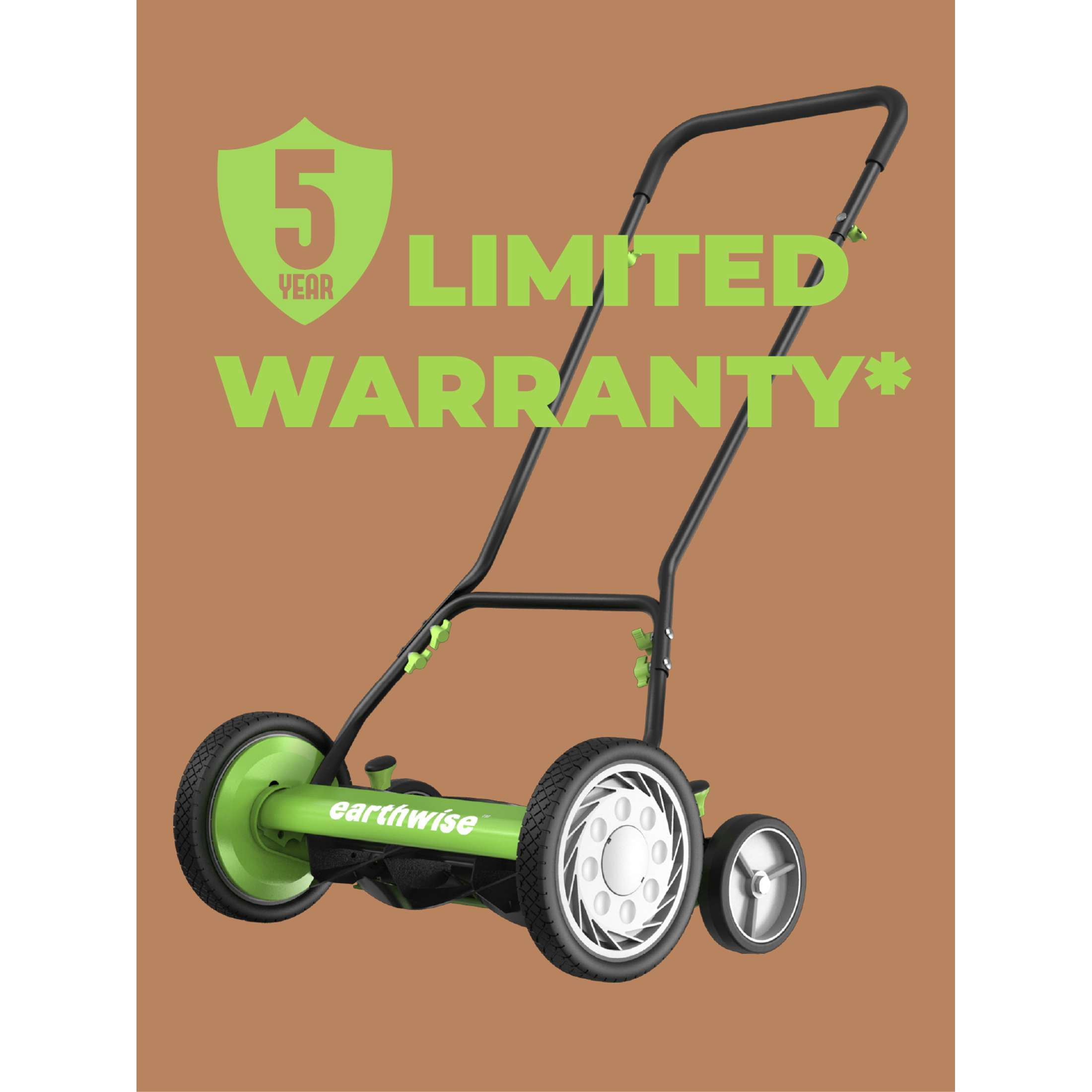 EarthWise 16 in 5-Blade Push Reel Mower (Grey, 16 in) stsvq