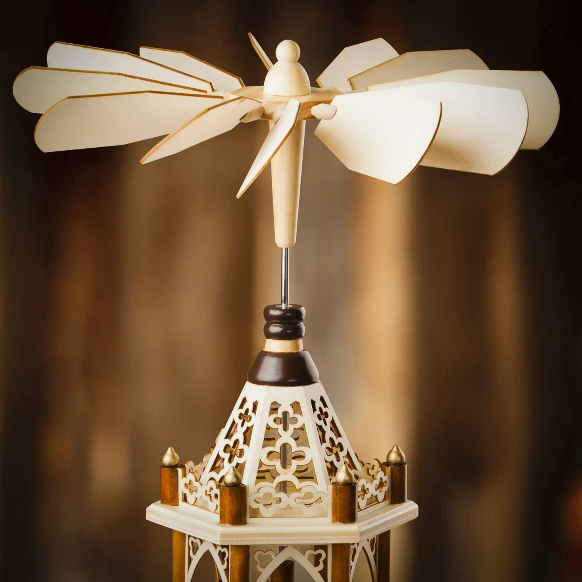 VAULT German Christmas Pyramid Replacement Fan Blades, Natural Wood Finish (12 Piece Set) kw5k8