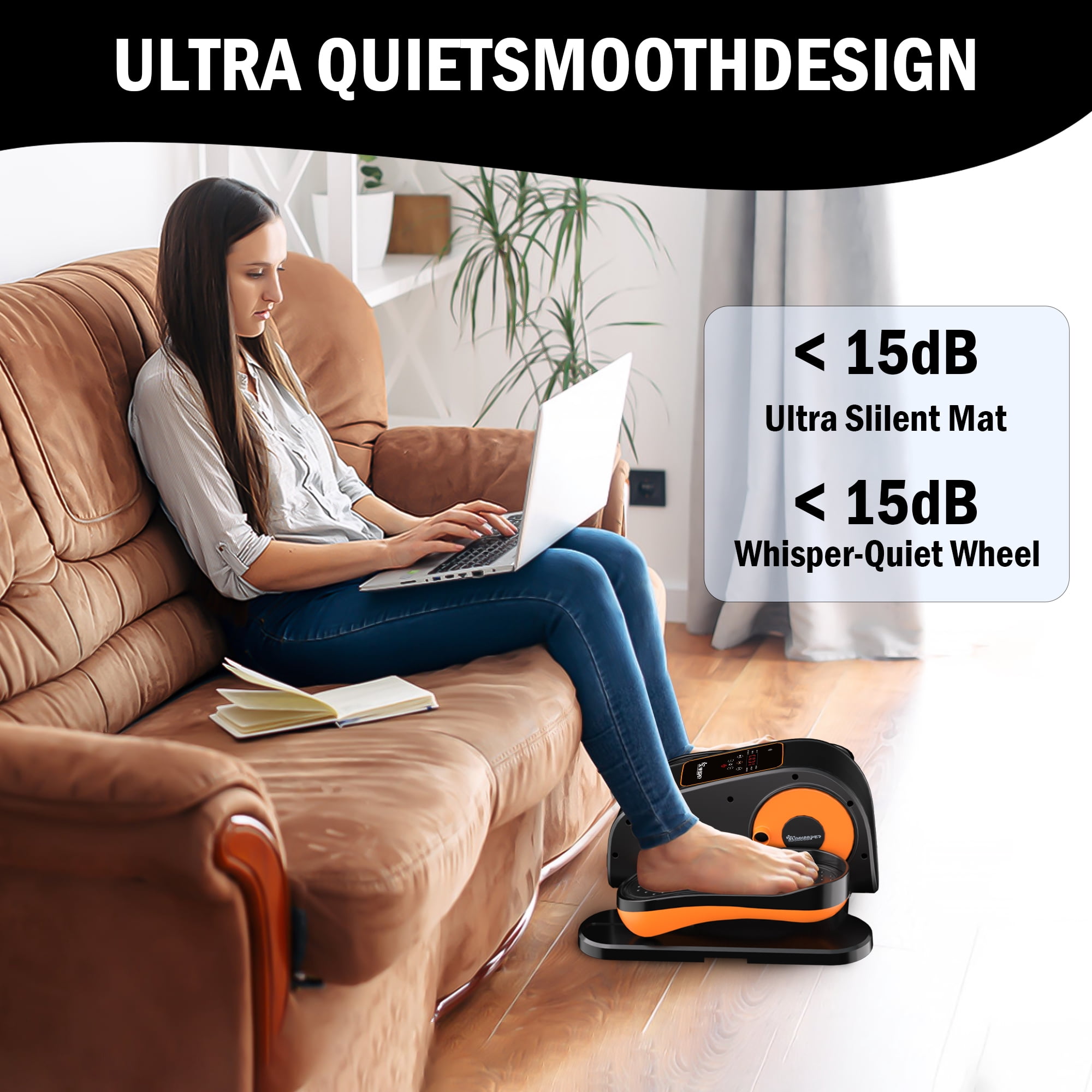 SLIMKEEPER Under Desk Elliptical Machine Electric Seated Pedal Exerciser with Remote Control (12 Adjustable Speeds) fsegi