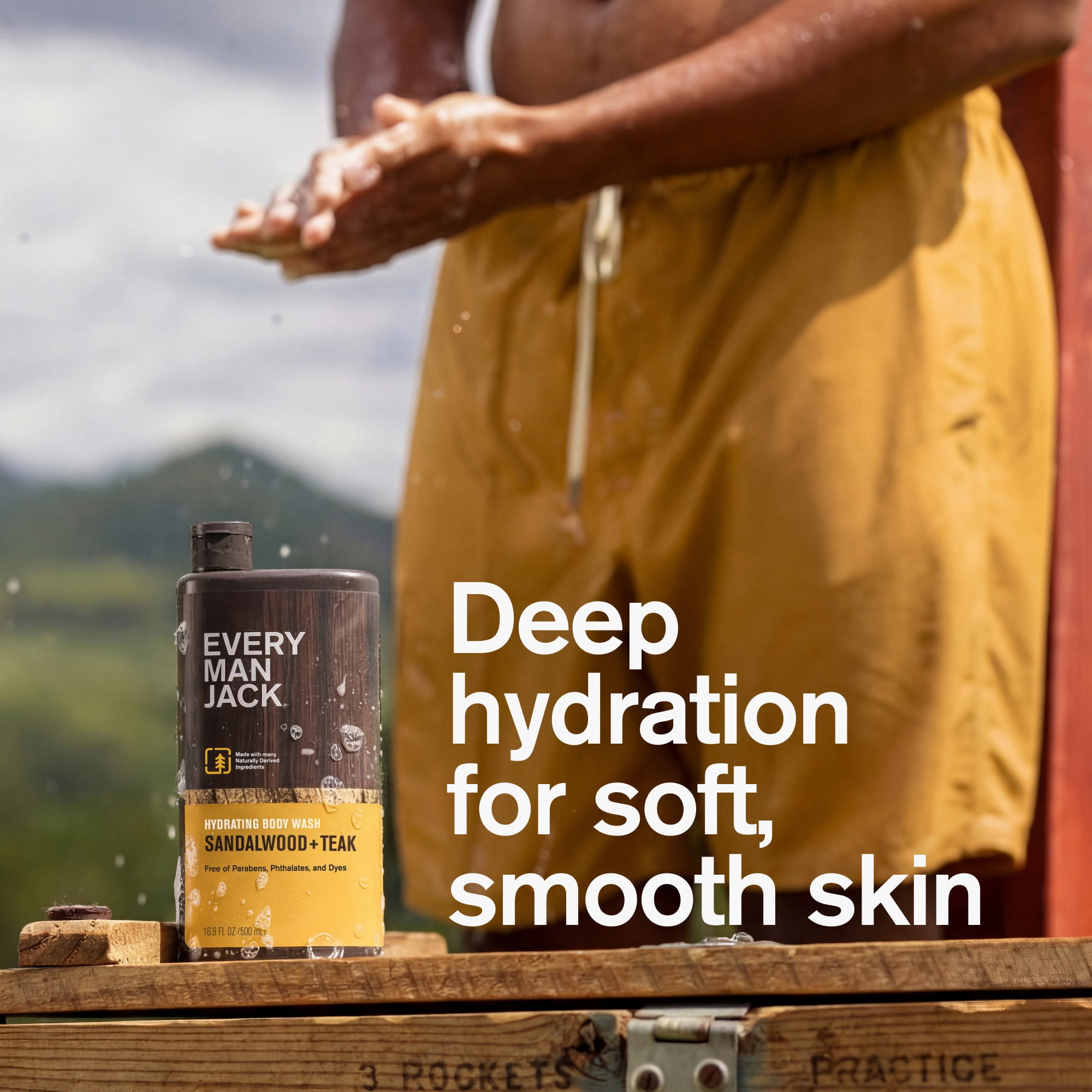 Every Man Jack Sandalwood Teak Hydrating Body Wash for Men, Deep Cleaning and Moisturizing Formula (16.9 fl oz) mvlco