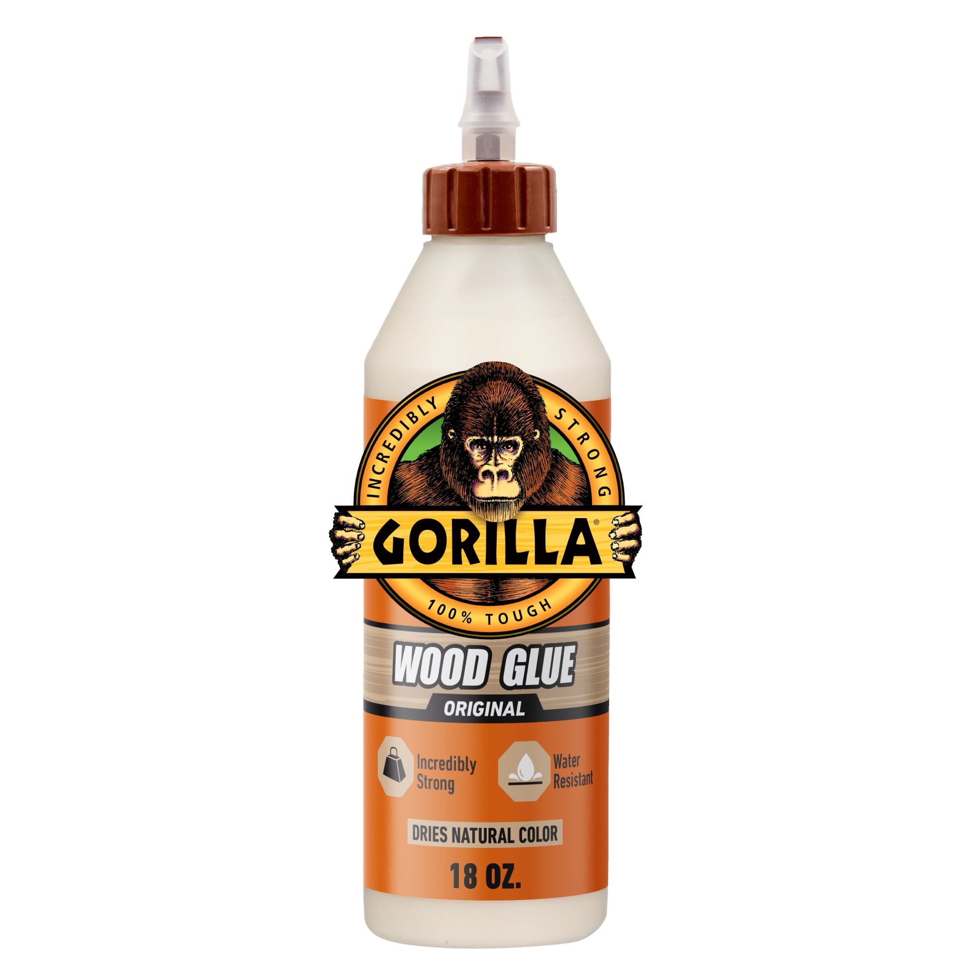 Gorilla Wood Glue, Moisture Resistant Adhesive for Indoor and Outdoor Projects (White, 18 oz) hk7x5