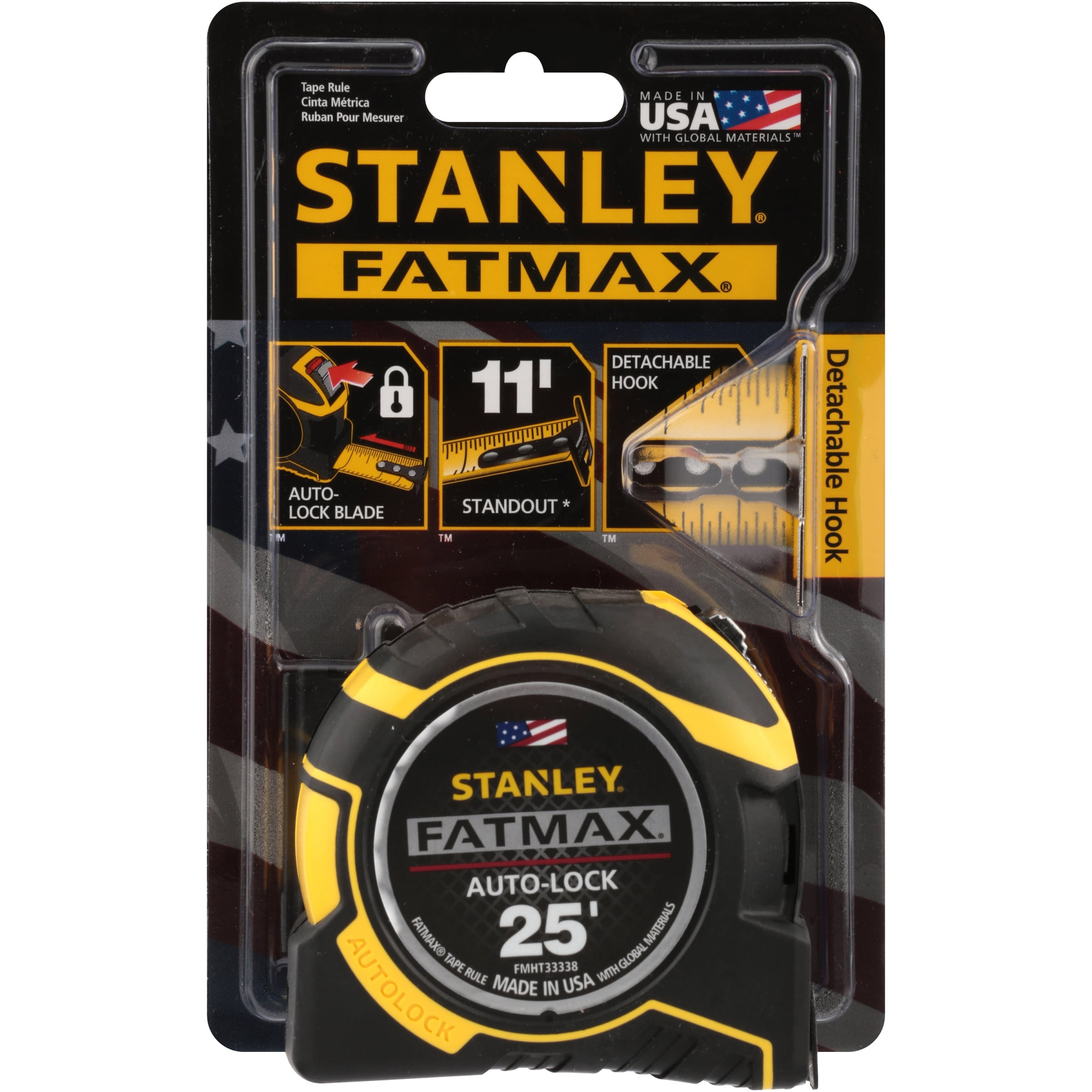 Stanley FATMAX Auto Lock Tape Measure (25 ft L x 1.25 in W) sqlky