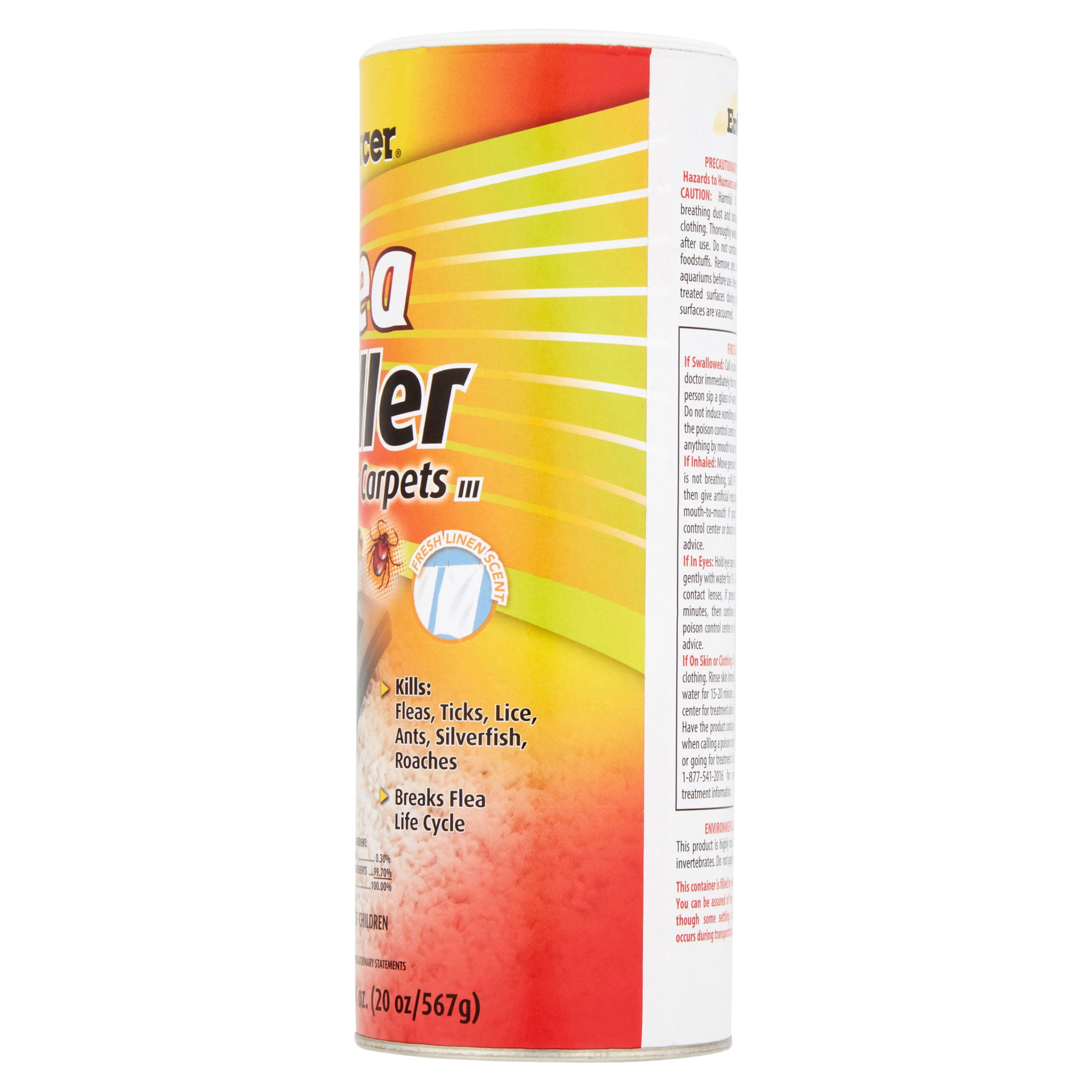 Enforcer Flea Killer for Carpets Powder, Indoor Pest Control Treatment (Clean Linen Scent, 20 oz) uba88