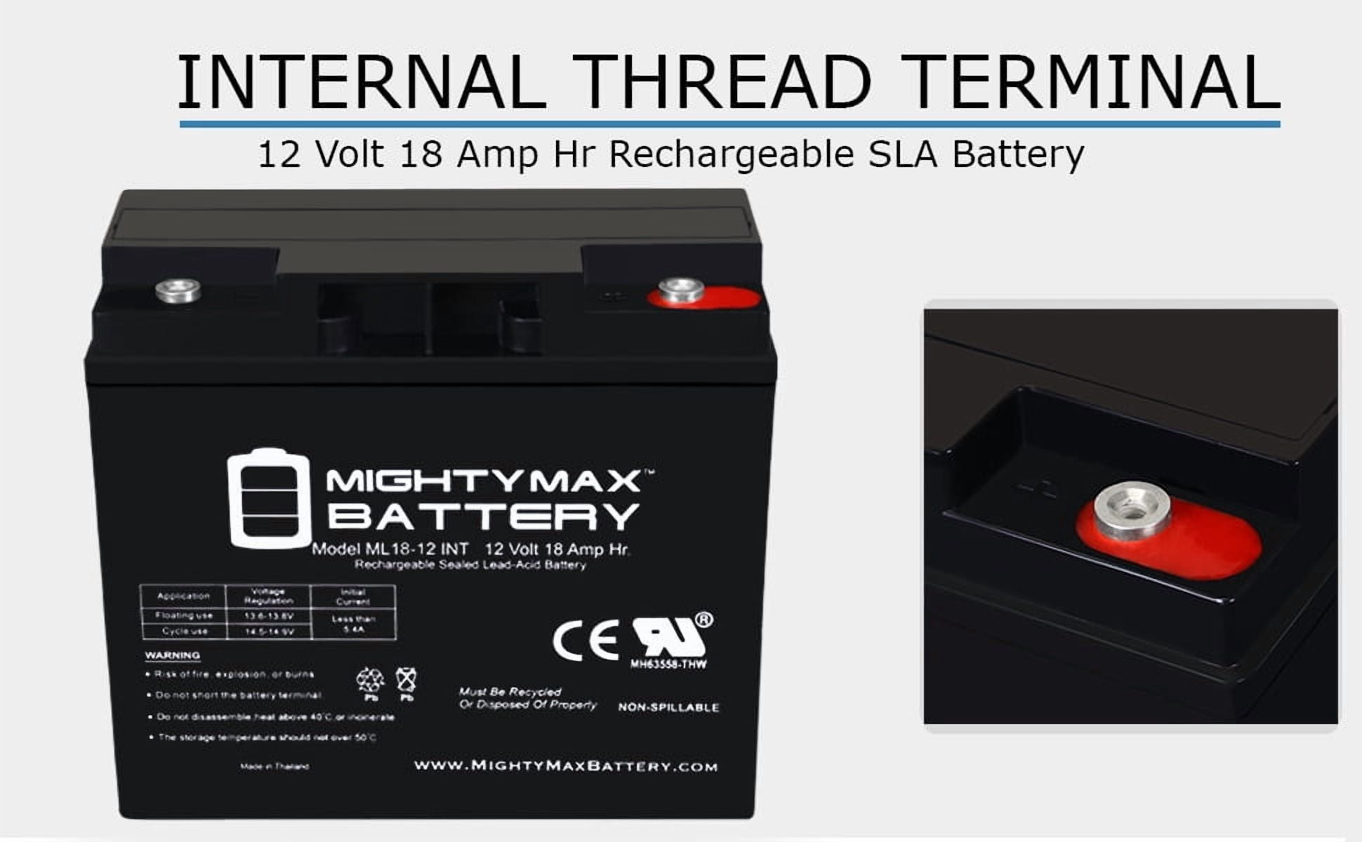 Mighty Max Battery 12V 18AH Sealed Lead Acid Replacement for Bright Way BW-12180 (7.13 in x 3.01 in x 6.57 in) qfmz9