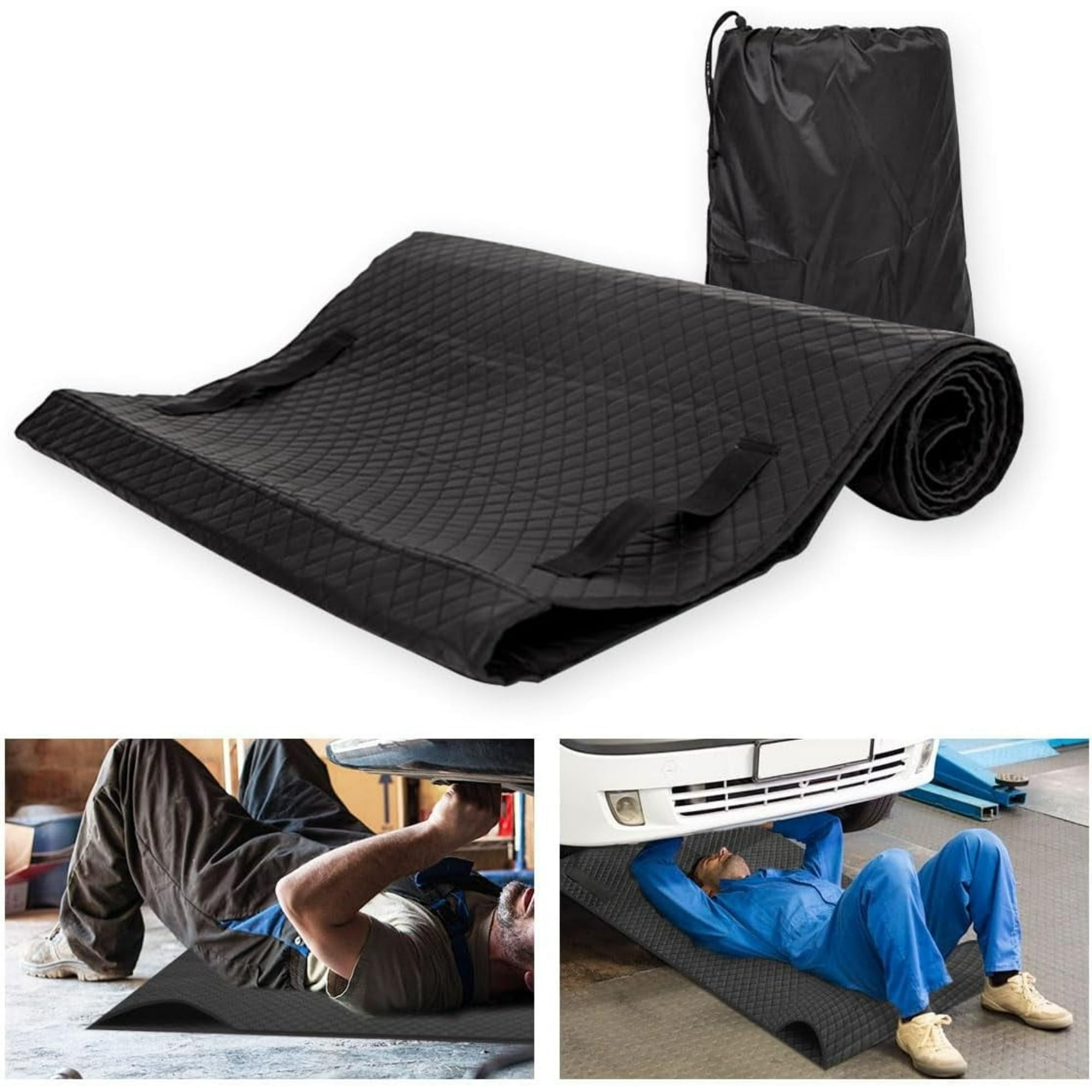 Purevigil Mechanic Creeper Rolling Mat, Portable Automotive Under Car Repair Pad with Storage Bag (Black, 60 in x 28 in) om0ou