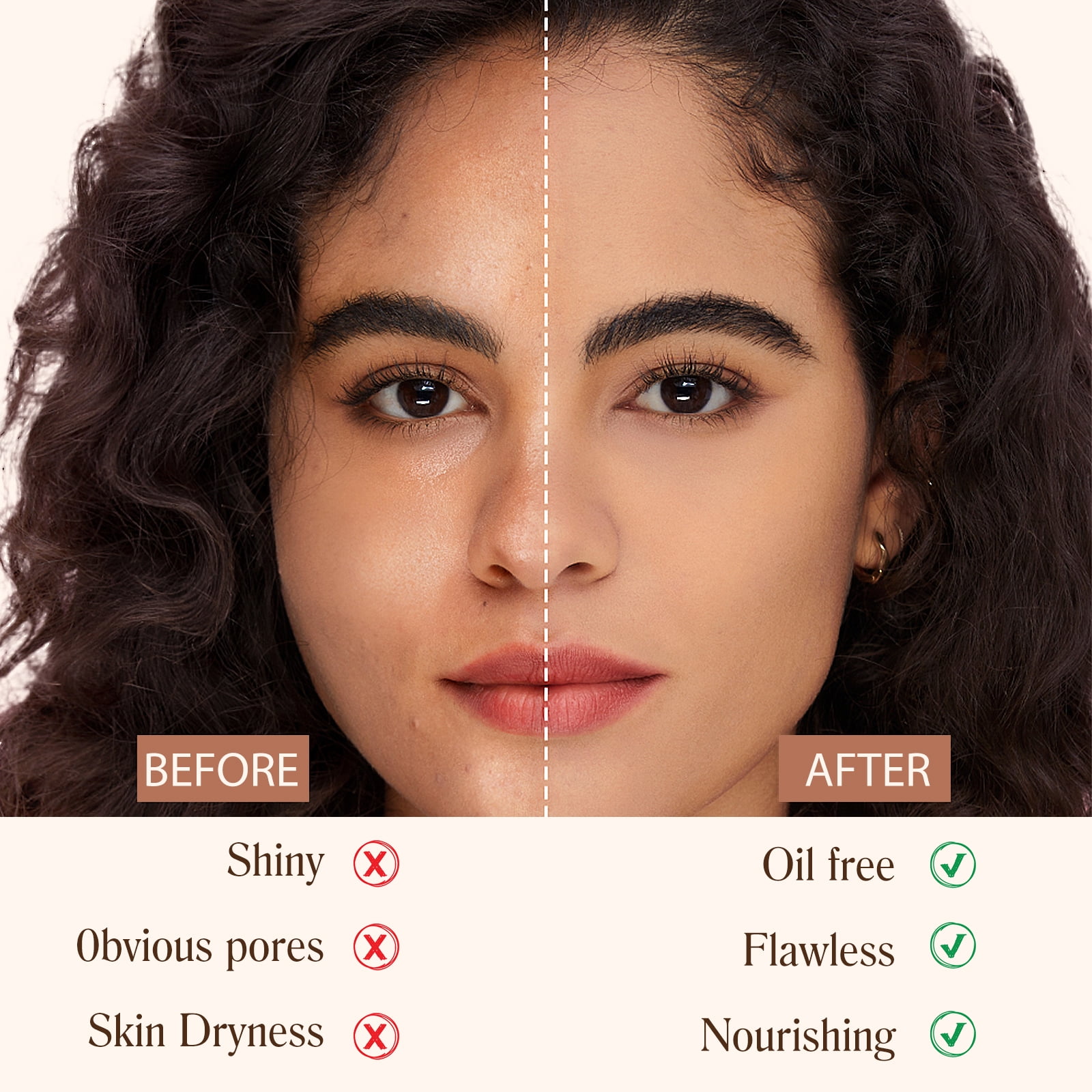 IKZEE 4-in-1 Foundation with Brush, Long-lasting Waterproof Coverage, SPF 50+ UV Protection (Medium, 1.06 oz) 76rsw