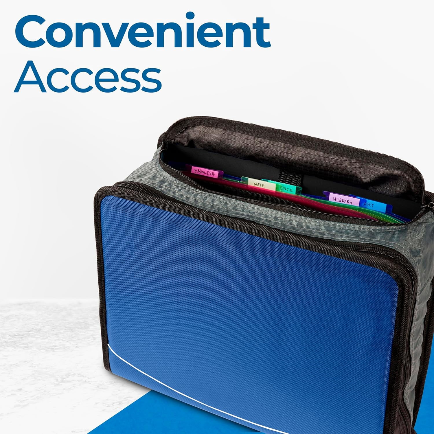 Case-it King Size Mighty Zip Tab Binder (Midnight Blue, 4 in Capacity) u2fcz - Image 6