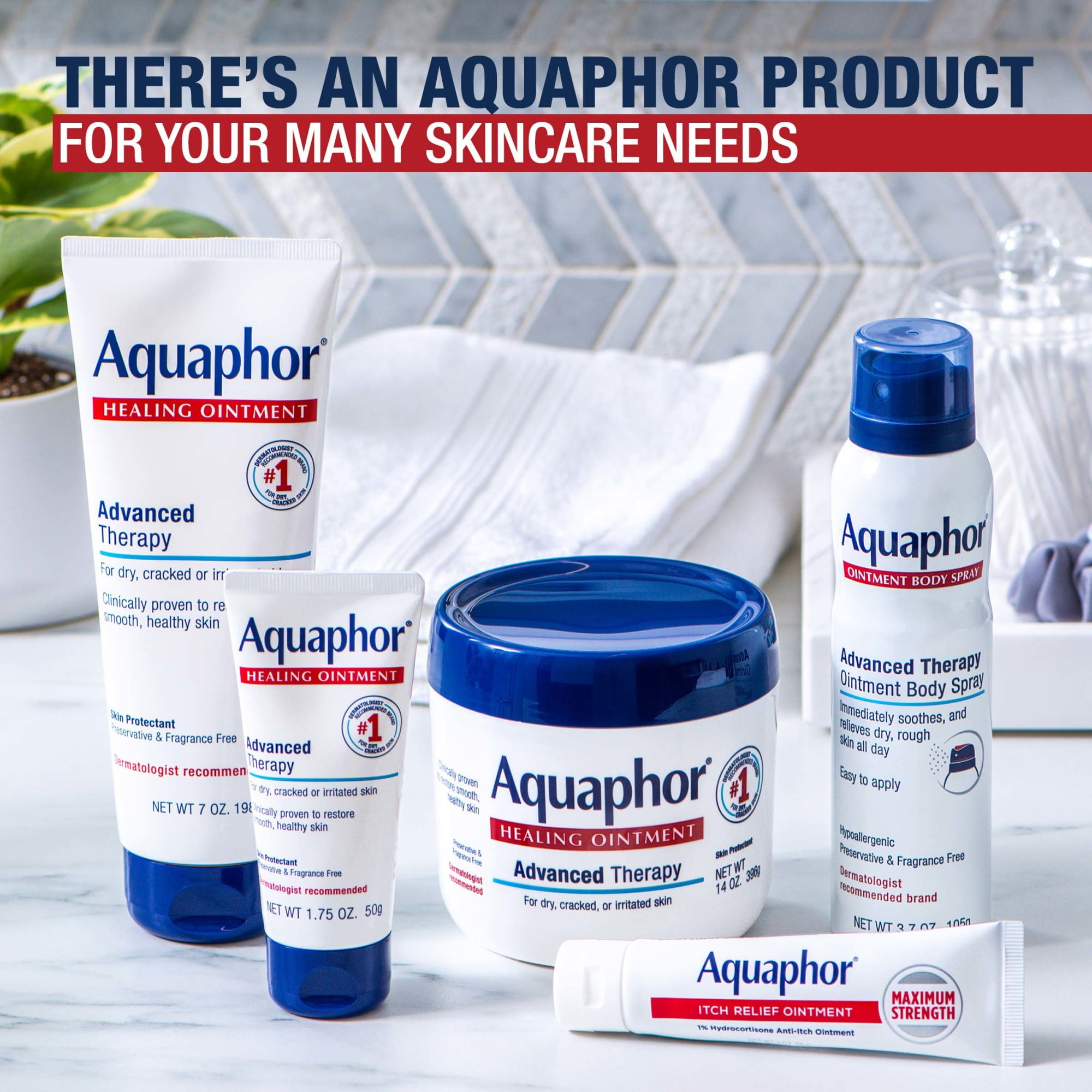 Aquaphor Healing Ointment Advanced Therapy Skin Protectant for Dry and Cracked Skin (Fragrance Free, 14 oz) kk8uv