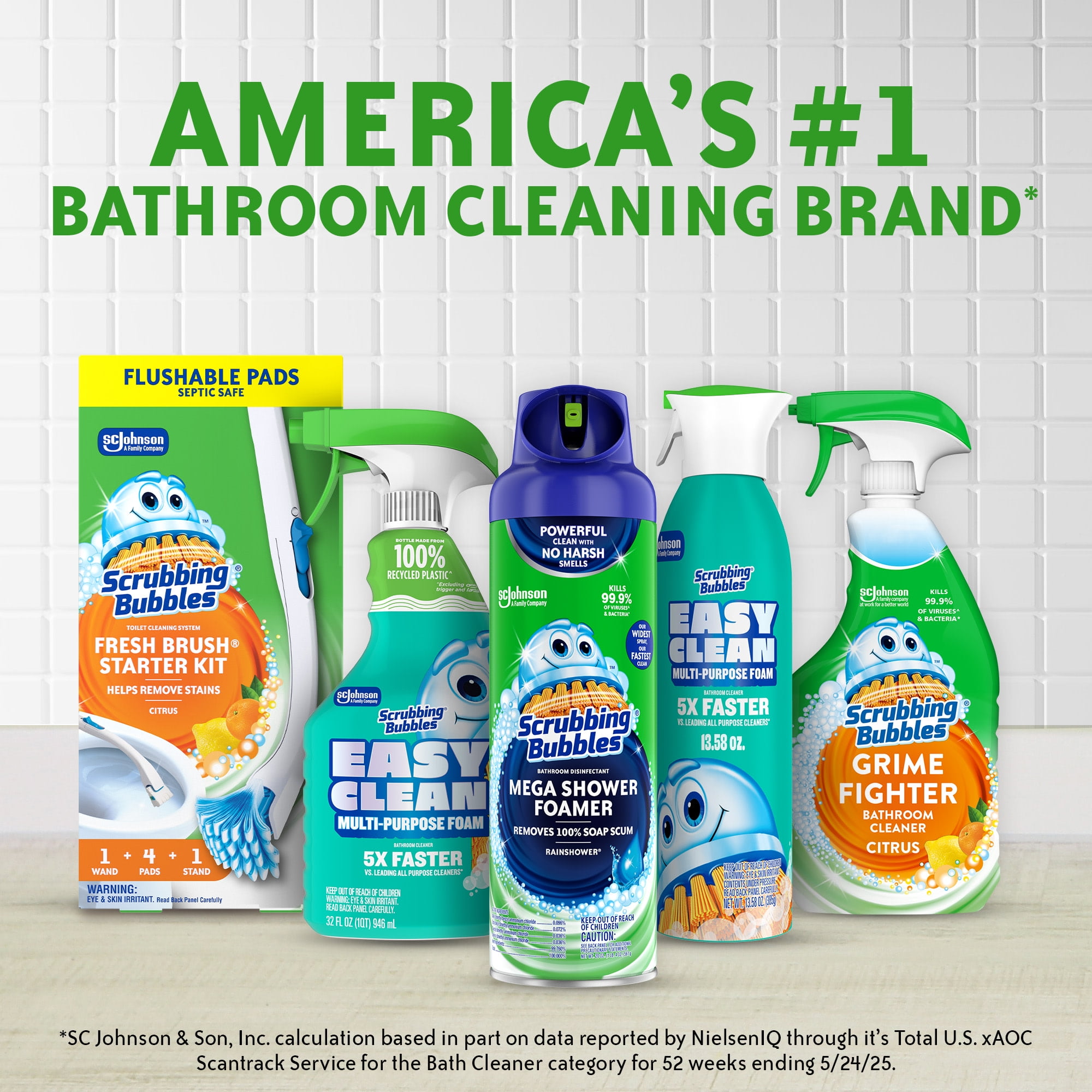 Scrubbing Bubbles Automatic Toilet Bowl Cleaner Gel Stamp, Rainshower Scent (6 Gel Stamps) j5n7e