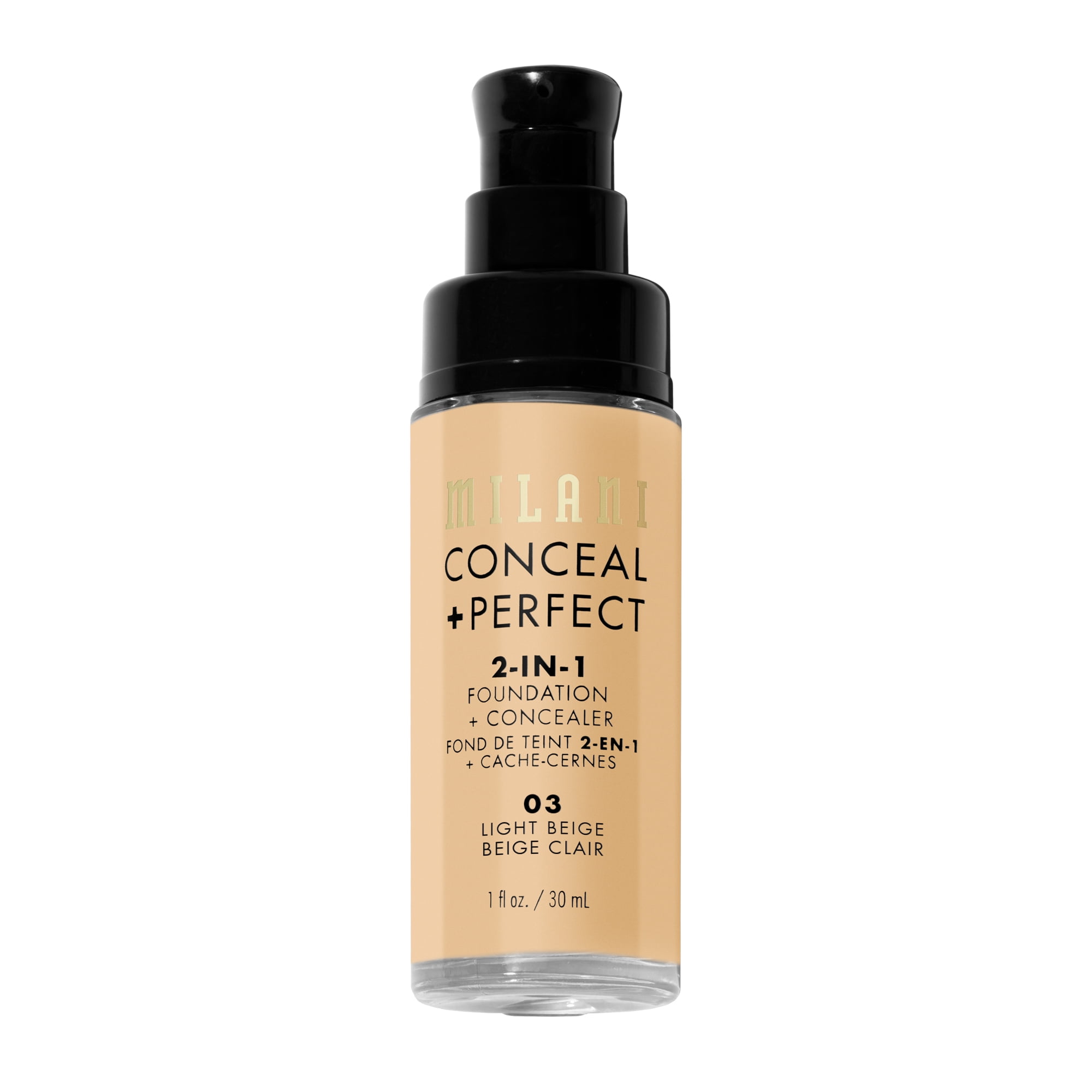 Milani Conceal + Perfect 2-in-1 Foundation + Concealer (Light Beige, 1 fl oz) ni0jt